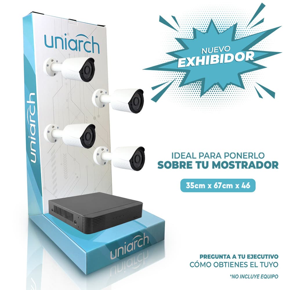 EXHIBIDOR UNIARCH  35 CM ANCHO, 67 CM ALTO Y 46 DE PROFUNDIDAD. MATERIAL CARTON - Miniatura 2