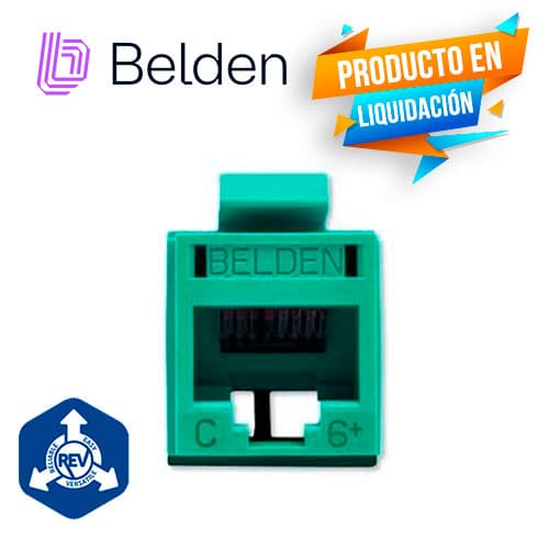 CONECTOR MODULAR JACK RJ45 CAT6 REVCONNECT BELDEN RV6MJKUGN-S1 ESTILO KEYCONNECT VERDE COMPATIBLE CON FACEPLATE AX102660,AX102655,AX102249 ESQUEMA DE CABLEADO T568A/B HERRAMIENTA COMPATIBLE RVUTT01 USO INTERIOR CALIBRE DEL CONDUCTOR 23-24 AWG - Miniatura 3