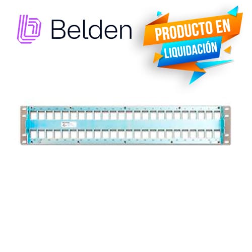PATCH PANEL MODULAR BLINDADO CAT6A CAT6 CAT5E BELDEN AX104564 48 PUERTOS RJ45 (VACIO) ESTILO KEYCONNECT TITANIUM 2 UNIDADES DE RACK USO INTERIOR INCLUYE TORNILLOS CORREA VELCRO BARRA DE CONEXION CABLE TRASERO GUIA DE INSTALACION KIT CABLE DE TIERRA - Miniatura 3
