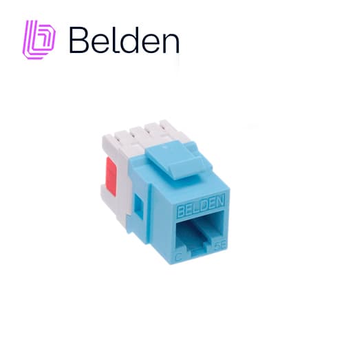 CONECTOR MODULAR JACK RJ45 CAT5E BELDEN AX101315 ESTILO KEYCONNECT AZUL CLARO COMPATIBLE CON FACEPLATE AX102660,AX102655,AX102249 PATCH PANEL MODULAR AX103114,AX103115,AX104599 ESQUEMA DE CABLEADO T568A/B HERRAMIENTA COMPATIBLE AX100749 USO INTERIOR  - Miniatura 7