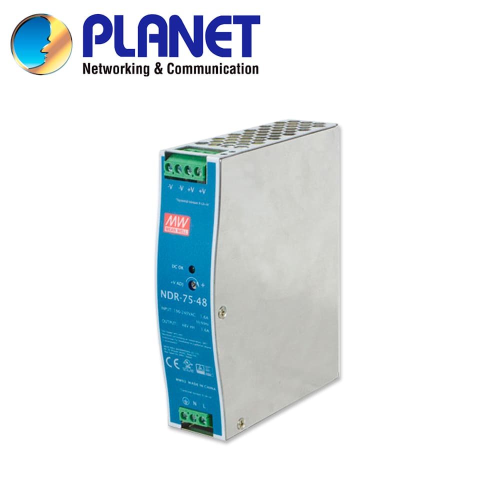 FUENTE DE PODER INDUSTRIAL PLANET PWR-75-48 / ENTRADA 90-264VCA/127-370VCD / SALIDA 48VCD 75W 1.6A / INSTALACION DIN-RAIL / IDEAL PARA SWITCHES INDUSTRIALES (MINIMO DE COMPRA 4 PIEZAS) - Miniatura 2