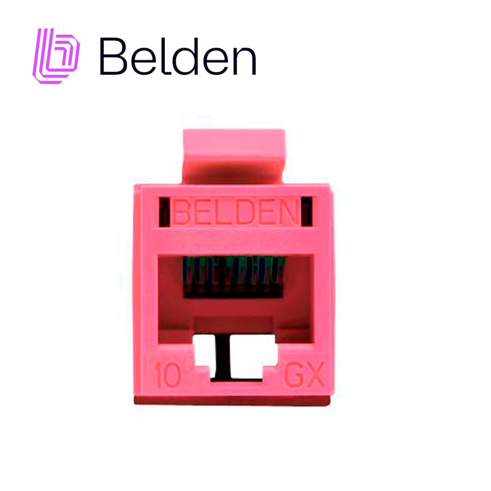 CONECTOR MODULAR JACK RJ45 CAT6A REVCONNECT BELDEN RVAMJKUTR-S1 ESTILO KEYCONNECT ROJO  CLARO COMPATIBLE CON FACEPLATE AX102660,AX102655,AX102249 ESQUEMA DE CABLEADO T568A/B HERRAMIENTA COMPATIBLE RVUTT01 USO INTERIOR CALIBRE DEL CONDUCTOR 23-24 AWG - Miniatura 4