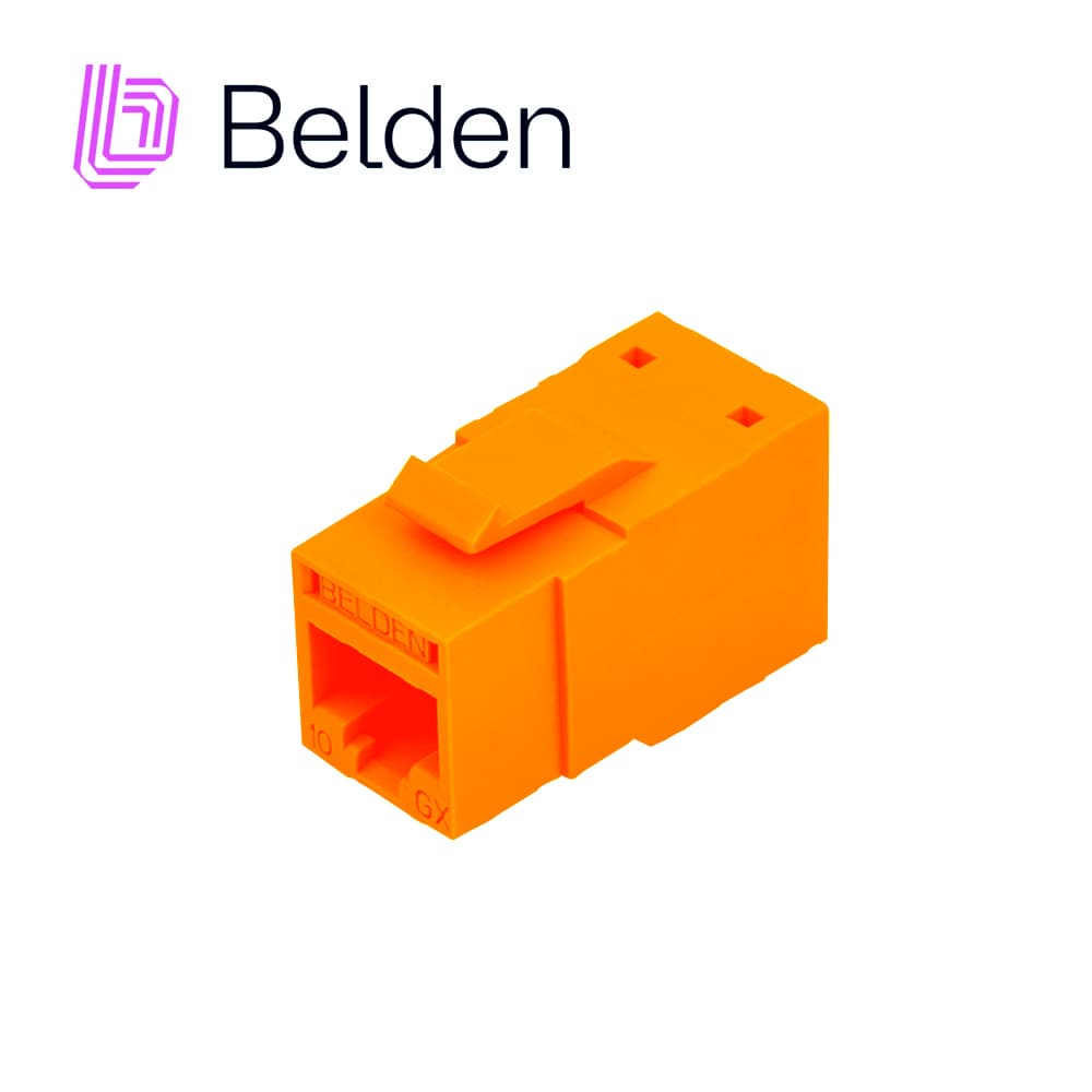 CONECTOR MODULAR JACK RJ45 CAT6A REVCONNECT BELDEN RVAMJKUOR-S1 ESTILO KEYCONNECT NARANJA COMPATIBLE CON FACEPLATE AX102660,AX102655,AX102249 ESQUEMA DE CABLEADO T568A/B HERRAMIENTA COMPATIBLE RVUTT01 USO INTERIOR CALIBRE DEL CONDUCTOR 23-24 AW - Miniatura 4