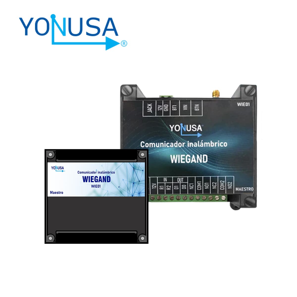 KIT COMUNICADOR INALAMBRICO WIEGAND WIE01 YONUSA CON EMISOR Y RECEPTOR. CON PROTOCOLO DE COMUNICACION PARA UTILIZARSE EN SISTEMAS DE CONTROL DE ACCESO (CONTROL POR TARJETA, ACCESO BIOMETRICO Y ACCESO POR TECLADO). COMPATIBLE CON SISTEMAS 8,26 Y 34 BI - Miniatura 2