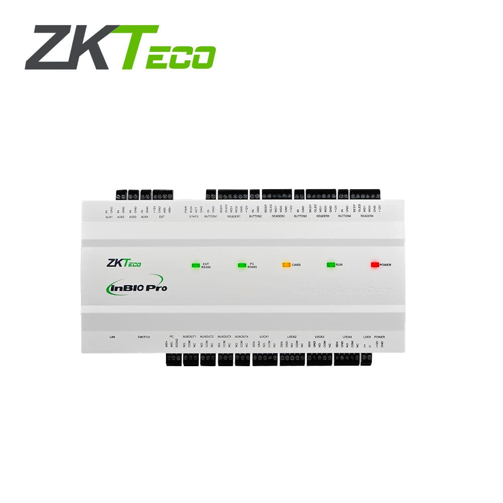 PANEL DE CONTROL DE ACCESO AVANZADO ZKTECO MODELO INBIO 460 PRO PLUS PERMITE CONTROLAR 4 PUERTAS CON  CAPACIDAD DE 100,000 USUARIOS, 3,000 ROSTROS, 100,000 CODIGOS QR, 20,000 HUELLAS, 100,000 TARJETAS,  500,000 EVENTOS, COMUNICACION TCP/IP COMPATIBLE - Miniatura 2