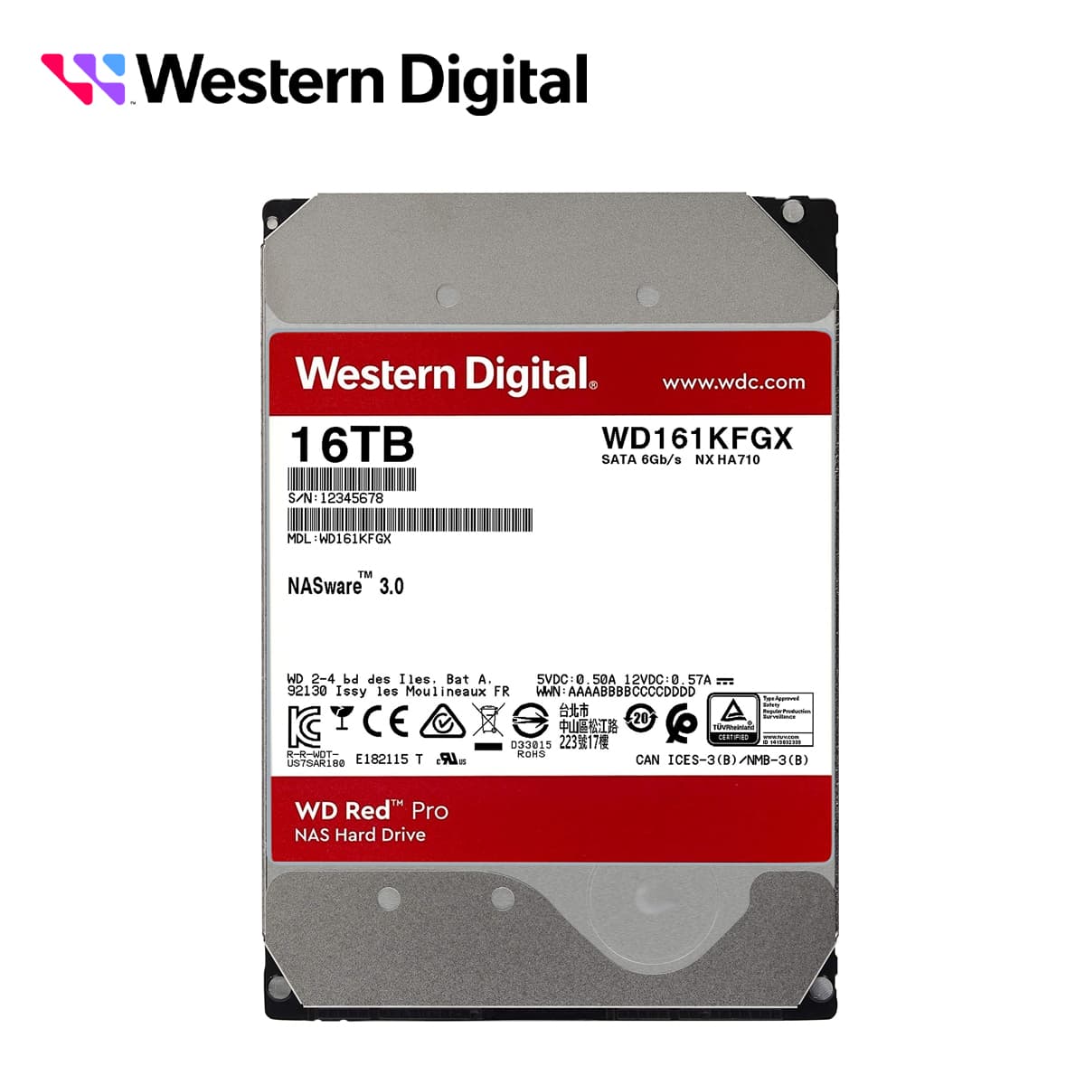 DD DISCO DURO WD161KFGX WD RED PRO 3.5 SATA 16TB CACHE 256MB 7200RMP ESPECIAL PARA ALMACENAMIENTO Y NAS HASTA 24 BAHIAS - Miniatura 2
