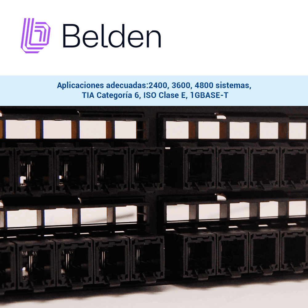 PATCH PANEL REVCONNECT CAT6+ BELDEN RV6PPF2U48BK / NEGRO / 48 PUERTOS / 2UR / PRECARGADO / PIEZA - Miniatura 5