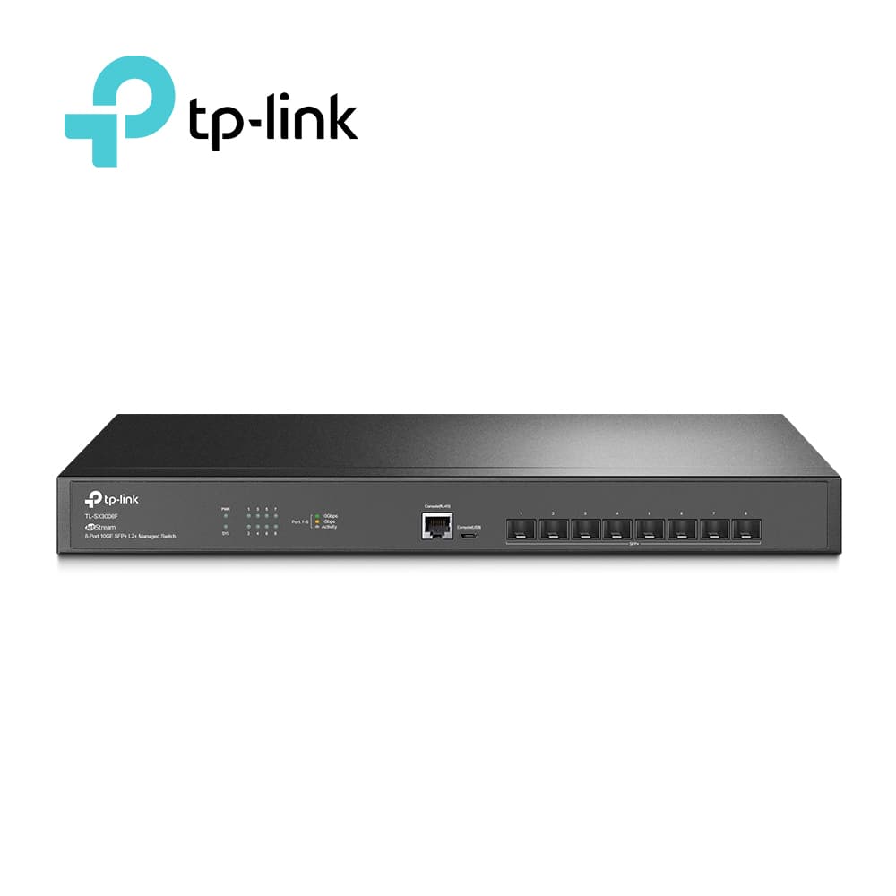 SWITCH ADMINISTRABLE TP-LINK SX3008F / CUENTA CON 8 PUERTOS SFP+ 10GIGA / ADMINISTRACION CENTRALIZADA CON OMADA / CARCASA METALICA IDEAL PARA RACK / USO INTERIOR - Miniatura 2