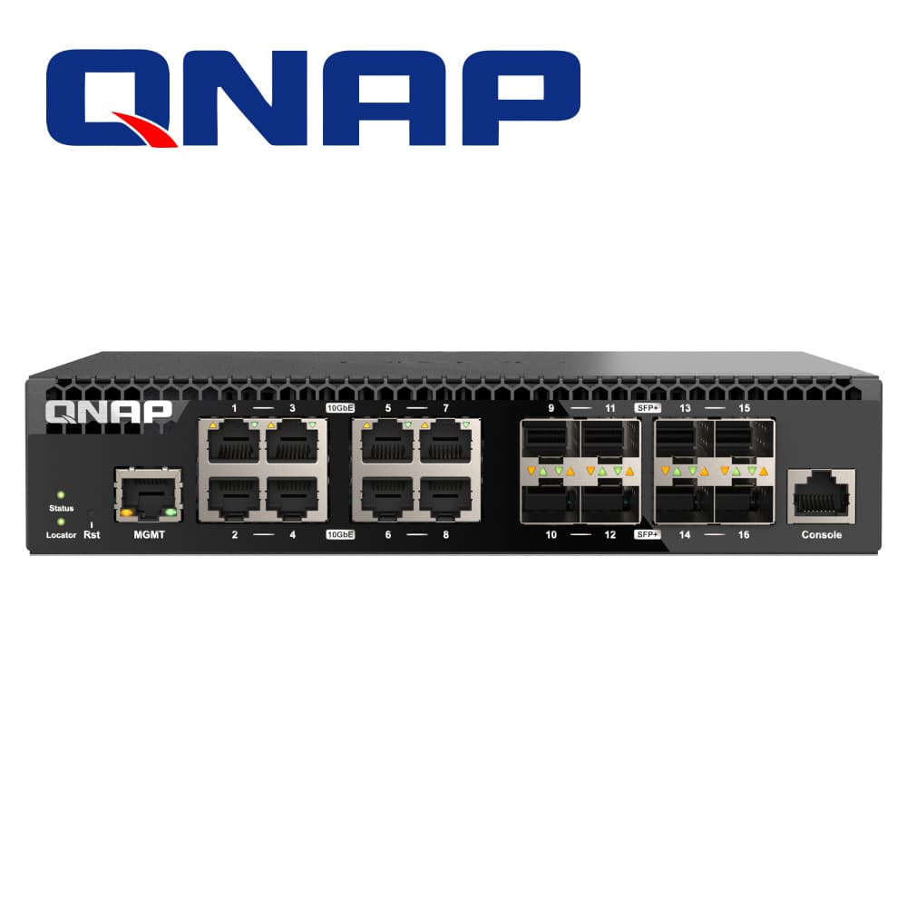 SWITCH QNAP QSW-M3216R-8S8T-US DE ALTA VELOCIDAD 16PTOS ADMINISTRABLE 8PTOS SFP 10GBE Y 8X 10GBE BASE-T RJ45 - Miniatura 2