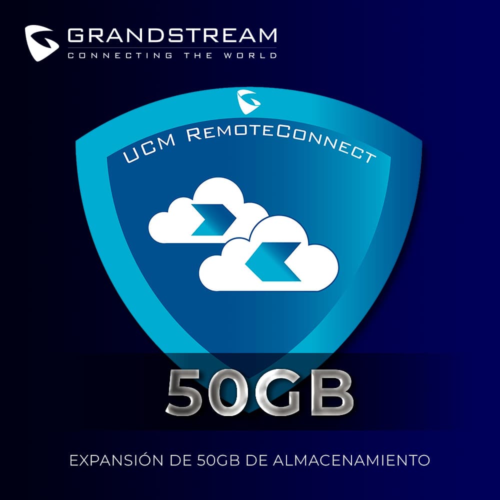 SUSCRIPCION GRANDSTREAM UCMRC-50GB DE ALMACENAMIENTO EXTRA EN LA NUBE PARA PLANES BASICO, PLUS, PRO, BUSINESS Y ENTERPRISE - Miniatura 2