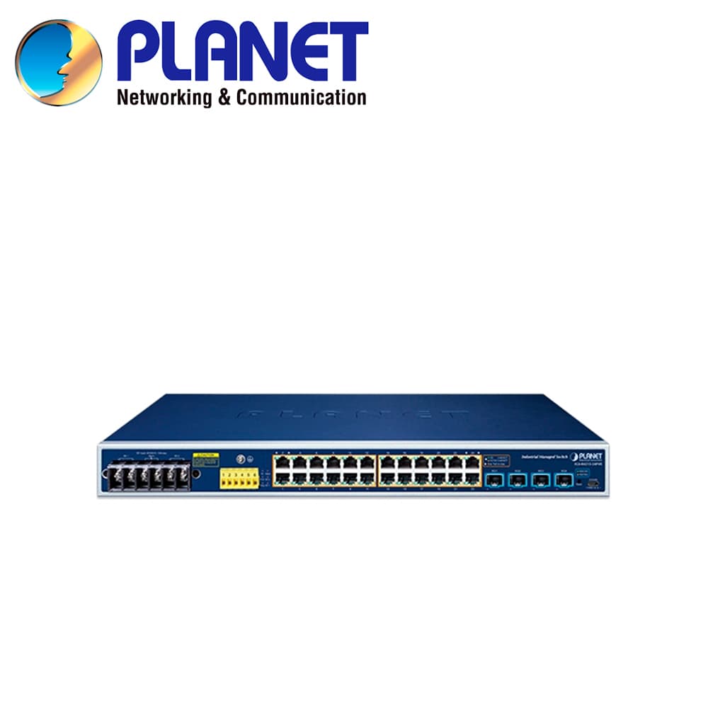 SWITCH INDUSTRIAL POE ADMINISTRABLE L2+ PLANET IGS-R4215-24P4X / 24 PUERTOS RJ45 POEAF/AT 10/100/1,000MBPS / 4 PUERTOS SFP+ 100M/1/2.5/10GBPS / 1 PUERTO CONSOLA USB / BUDGET POE 240W / 2 ENTRADAS/SALIDAS ALARMA DIGITAL / RUTEO ESTATICO / ANILLO ERPS  - Miniatura 3