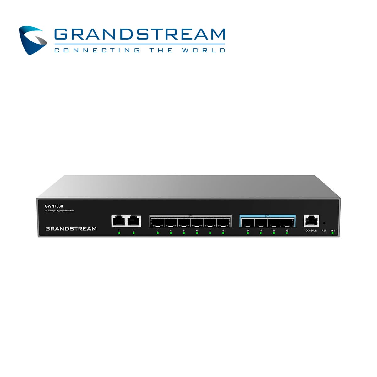 SWITCH ADMINISTRABLE CAPA 3 GRANDSTREAM GWN7830 / 2 PUERTOS 10/100/1,000MBPS / 6 PUERTOS GIGABIT SFP / 4 PUERTOS SFP+ 10G / 1 PUERTO DE CONSOLA / VLAN / ARP / QOS / STACKING HASTA 16 / ADMINISTRABLE GWN CLOUD - Miniatura 2