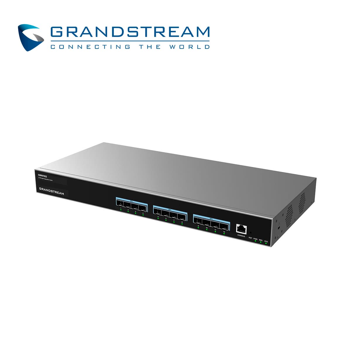 SWITCH ADMINISTRABLE CAPA 3 GRANDSTREAM GWN7832 / 12 PUERTOS SFP+ 10G / 1 PUERTO DE CONSOLA / VLAN / ARP / QOS / STACKING HASTA 16 / ADMINISTRABLE GWN CLOUD - Miniatura 3