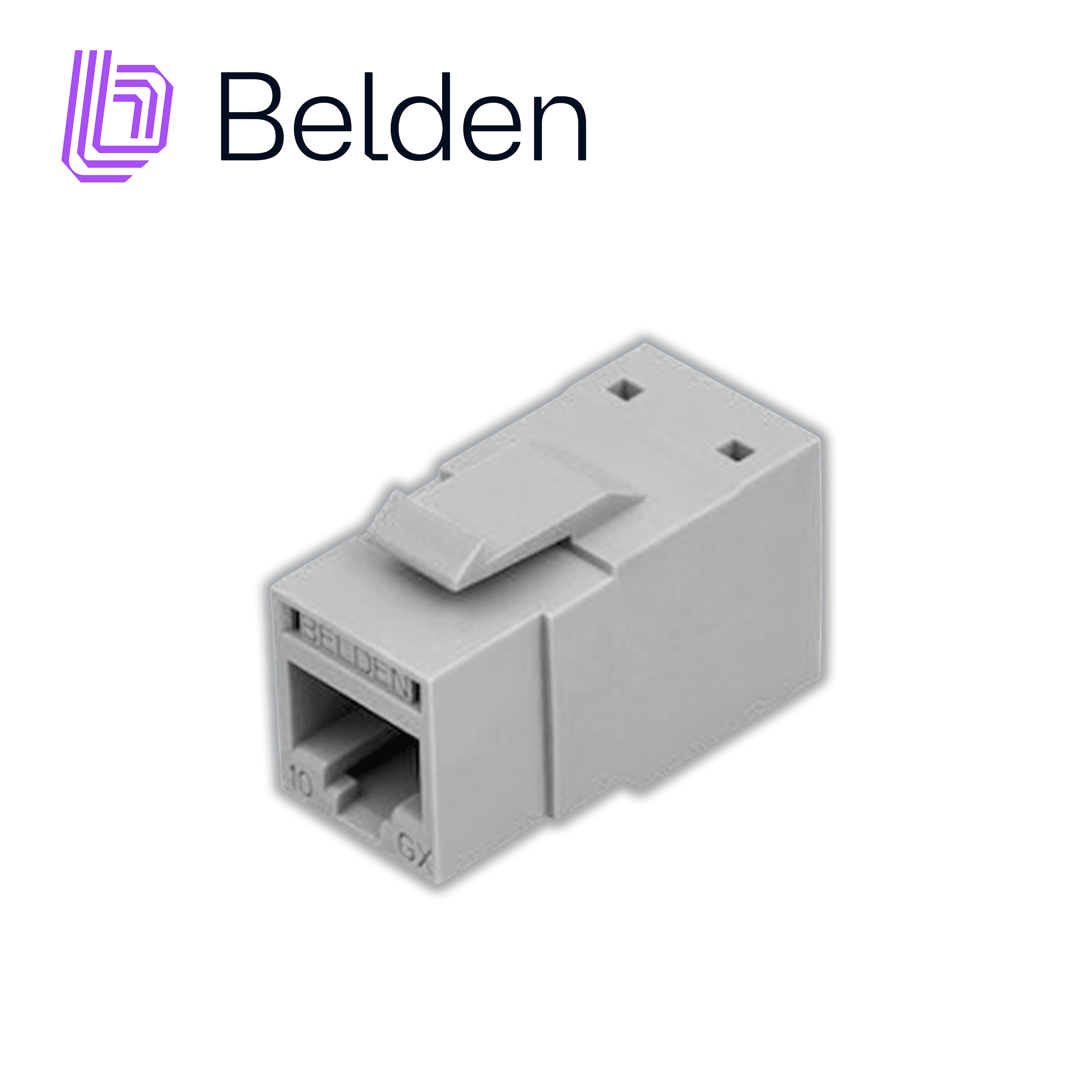 CONECTOR MODULAR JACK CAT6A RJ45 BELDEN RVAMJKUGY-S1 / REVCONNECT / INTERIOR / GRIS / PIEZA - Miniatura 2