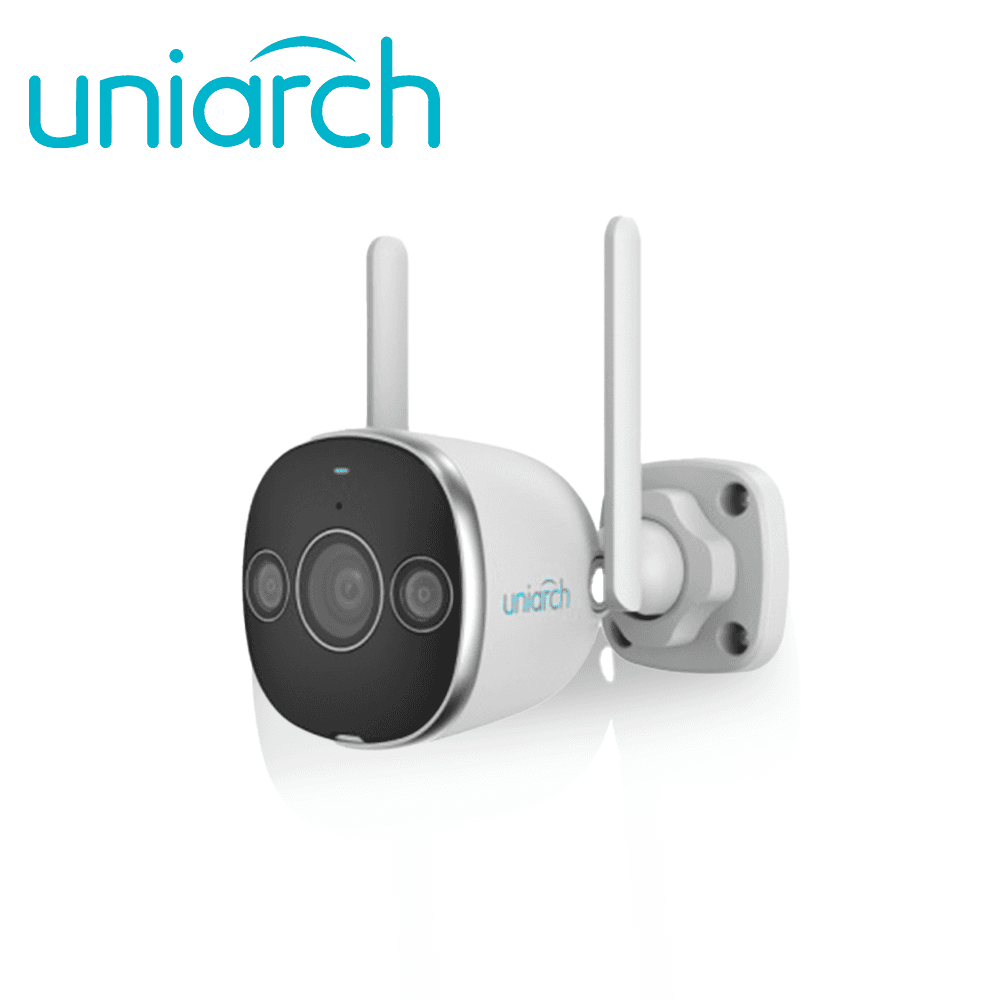 CAMARA IP BULLET WIFI UNIARCH Uho-B2D-M3F3D / 3MP / LENTE 2.8MM / DWDR / IR20M / LUZ-CALIDA(DUAL-LIGHT) / MICROSD128GB / MICROFONO+ALTAVOZ-INTEGRADO / ULTRA-MOTION-DETECTION / IP67 / 3-AXIS / ULTRA265 / 12VCD / SERIE PANDA - Miniatura 2