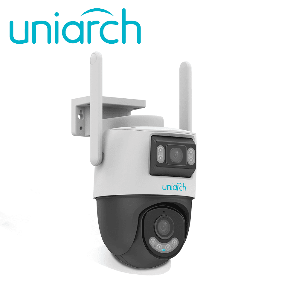 CAMARA IP PTZ DOBLE LENTE WIFI UNIARCH Uho-P2S-M33F34 / 3MP+3MP / LENTE FIJO / DWDR / IR30M / LUZ-CALIDA10M / MICROSD512GB / MICROFONO+ALTAVOZ-INTEGRADO / PANEO+TILDEO / ULTRA-MOTION-DETECTION / IP66 / ULTRA265 / 12VCD / EXTERIOR / SERIE PANDA - Miniatura 4