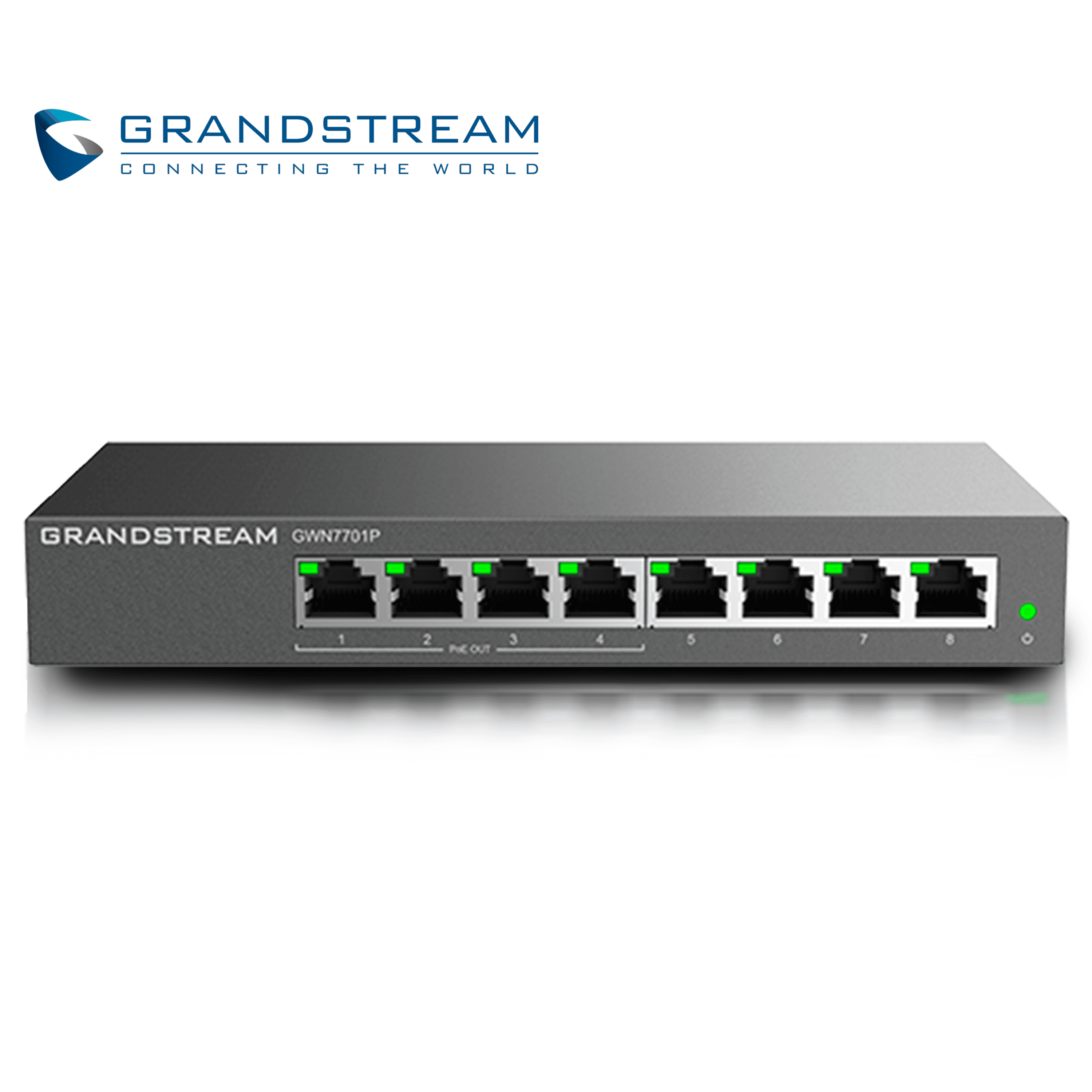 SWITCH NO ADMINISTRABLE POE+ GRANDSTREAM GWN7701P / 8 PUERTOS 10/100/1,000MBPS / 4 PUERTOS POE+ AF/AT / MONTAJE ESCRITORIO/PARED / ALIMENTACION 48-53VCD/1.22A / METALICO - Miniatura 2
