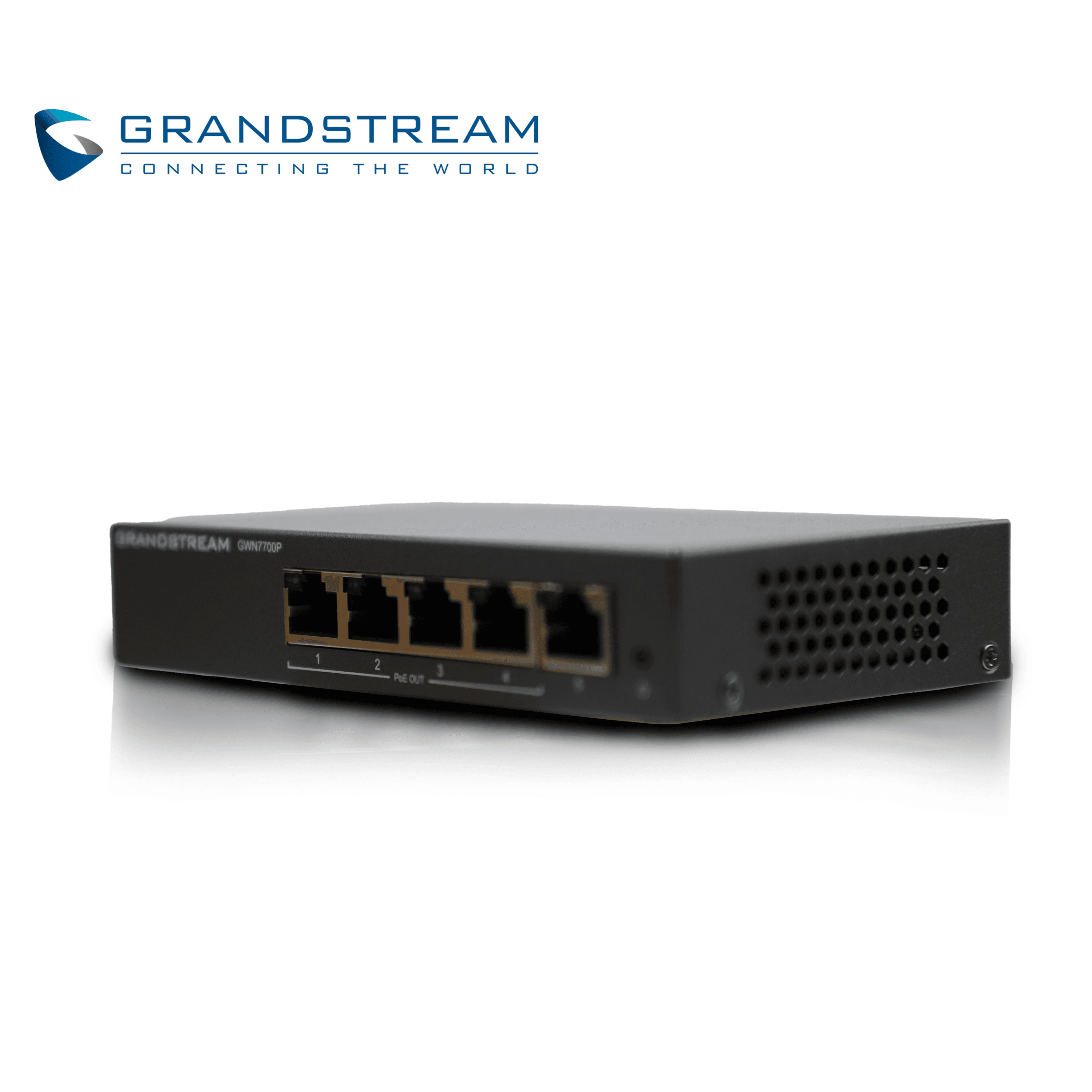 SWITCH NO ADMINISTRABLE POE+ GRANDSTREAM GWN7700P / 5 PUERTOS 10/100/1,000MBPS / 4 PUERTOS POE+ AF/AT / MONTAJE ESCRITORIO/PARED / ALIMENTACION 48-53VCD/1.22A / METALICO - Miniatura 2