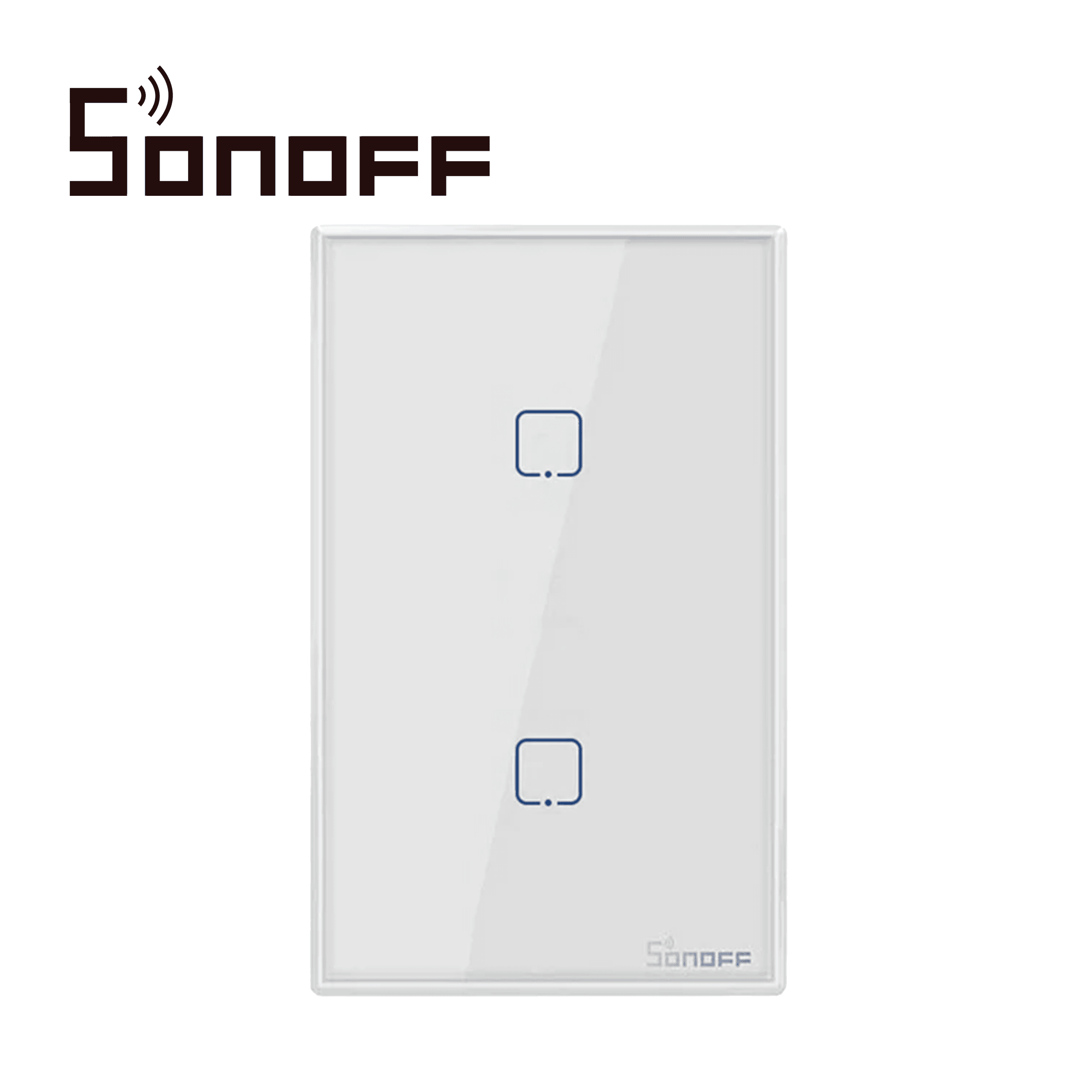 APAGADOR DE PARED TOUCH ON/OFF SONOFF T2US2C-TX / INALAMBRICO WIFI SMART HOME / TEMPORIZADOR PARA IOS Y ANDROID COMPATIBLE CON ALEXA/GOOGLE HOME/IFTTT / 2CH WIFI 2.4GHZ / RF 433 HASTA 2AMP POR - Miniatura 2