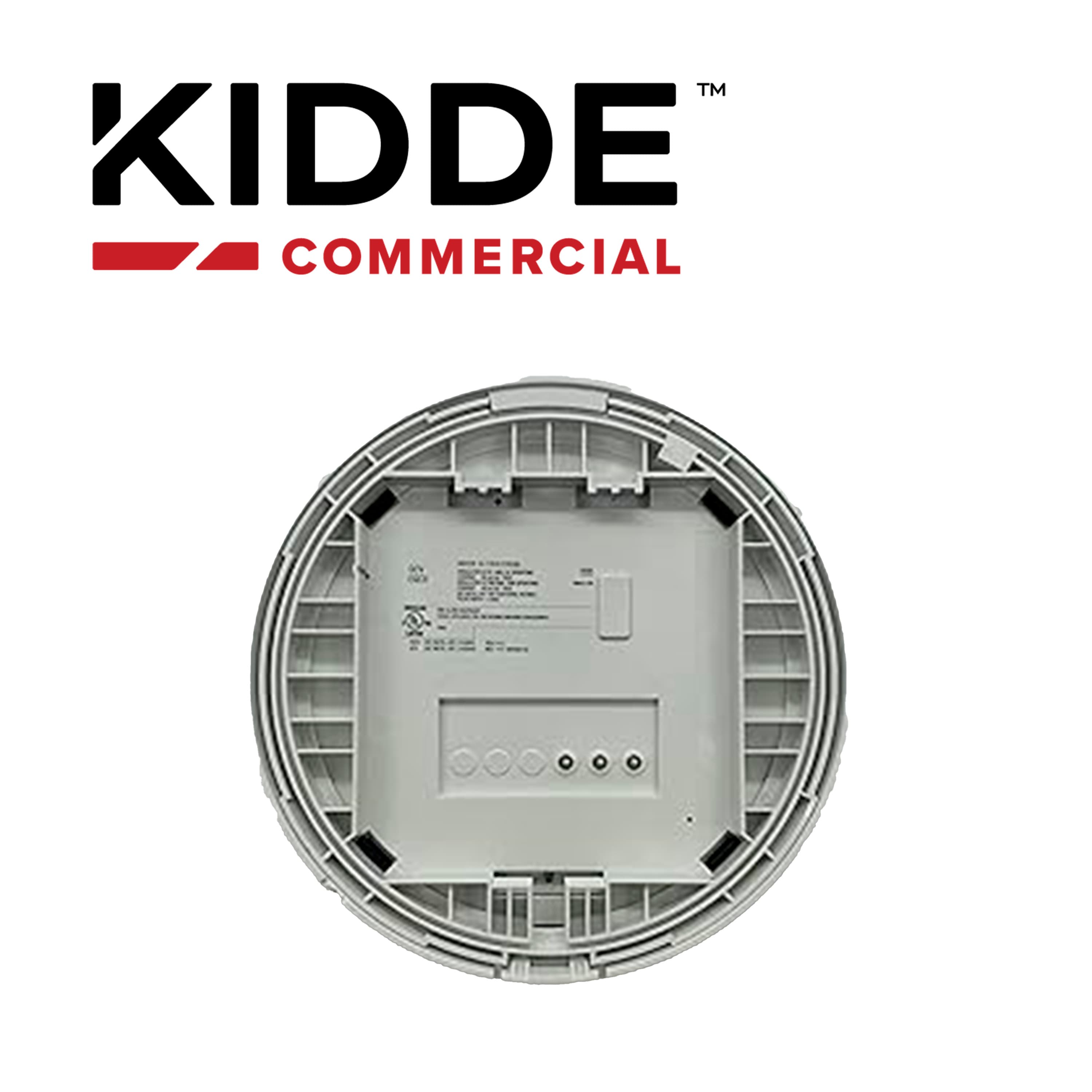 SIRENA CON LUZ ESTROBOSCOPICA MONTAJE EN  TECHO  / KIDDE  EGCAVWF / COLOR BLANCO  CON LA PALABRA FIRE  15-115 CD  INCLUYE  PLACA DE CABLEADO GRSW  - Miniatura 3