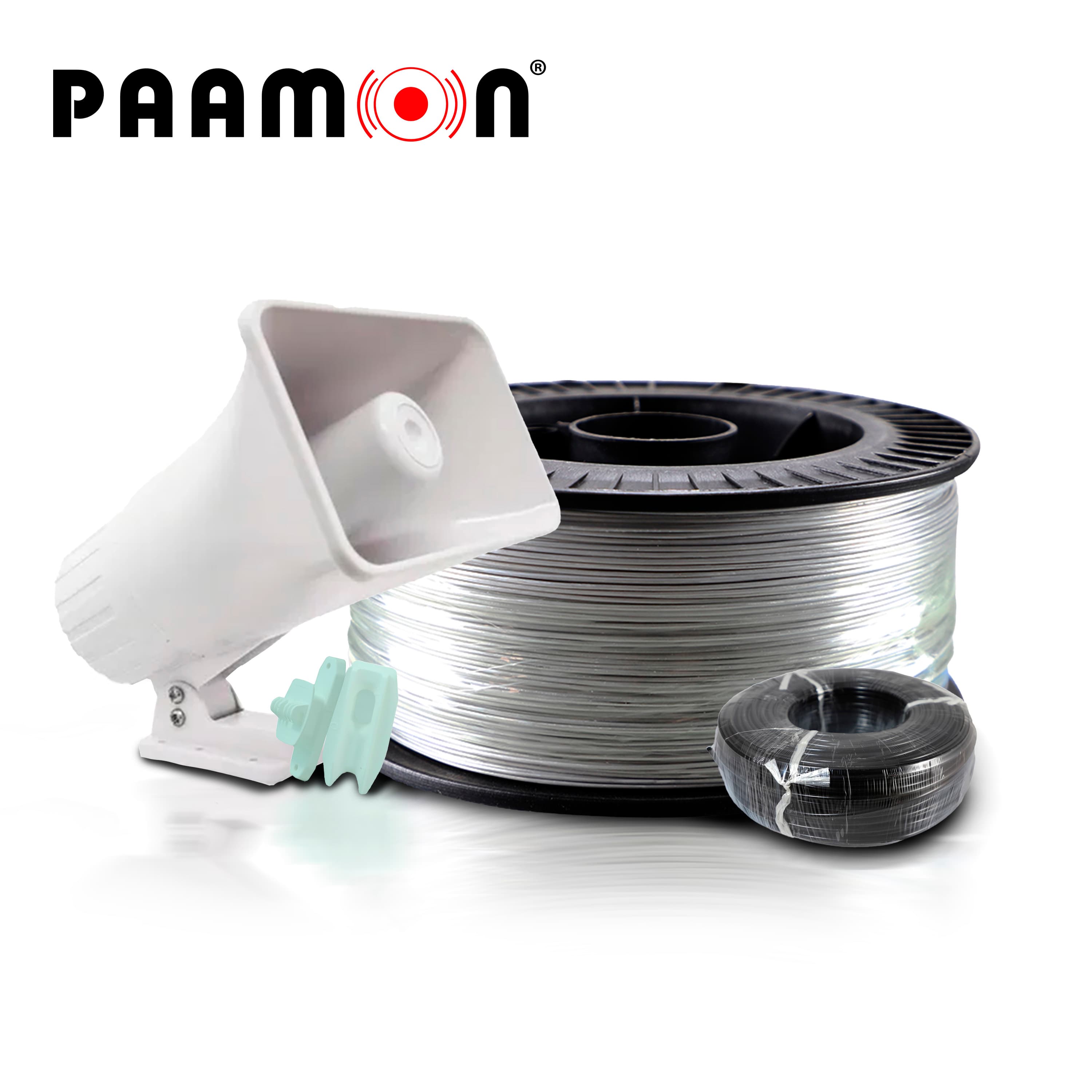 KIT DE ACCESORIOS PARA CERCA ELECTRICA PAAMON/ PAM-CAC600 CABLE ALAMBRE DE ALUMINIO - CABLE DOBLE AISLADO DE ALTO VOLTAJE 100MT - PAM-AISPASOW AISLADORES DE PASO - PAM-AISESQUINAW AISLADORES DE ESQUINA - PAM-SRE30W SIRENA 30W - Miniatura 2
