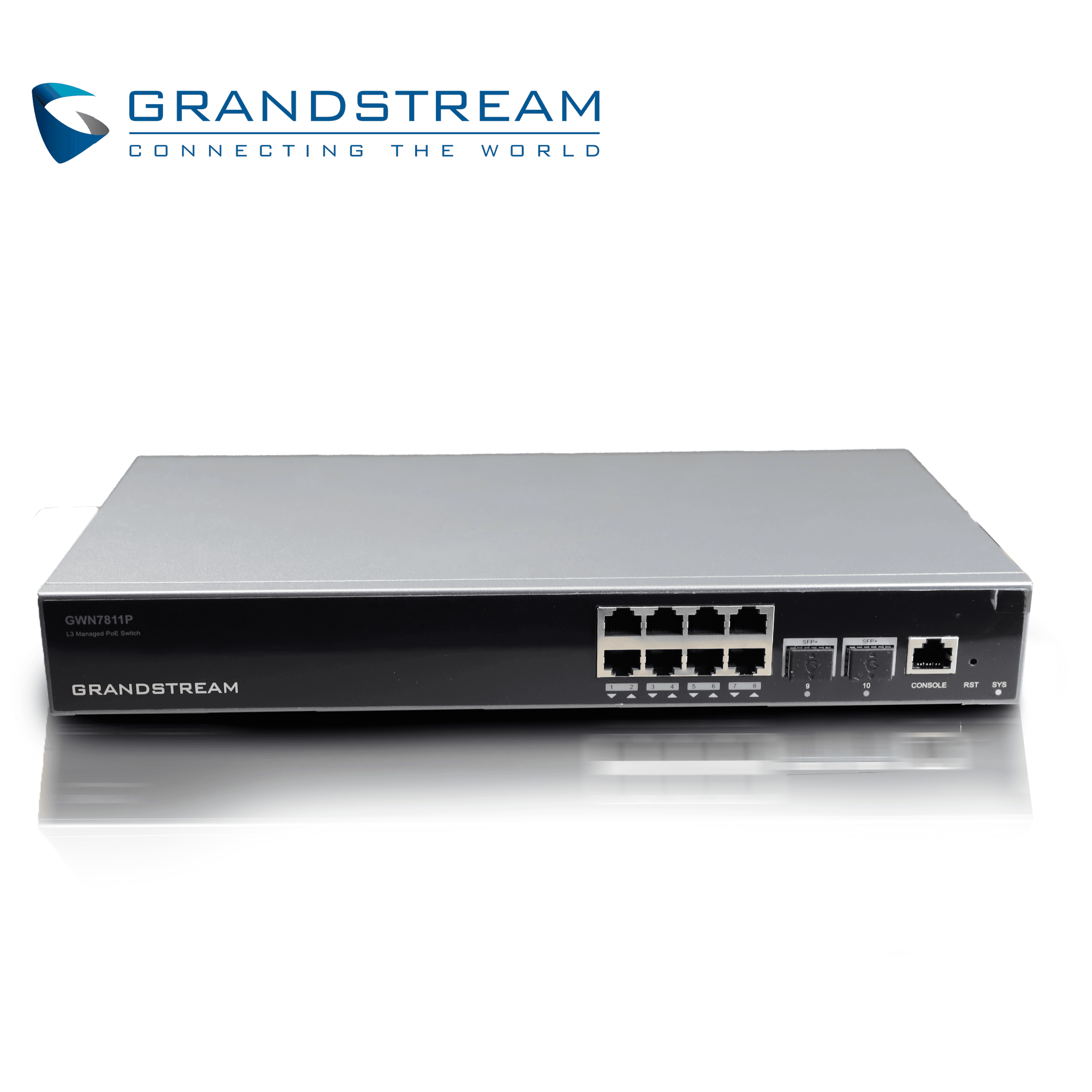 SWITCH ADMINISTRABLE POE+ CAPA 3 GRANDSTREAM GWN7811P / 8 PUERTOS 10/100/1,000MBPS / 8 PUERTOS POE+ AF/AT / 2 PUERTOS SFP+ 10GIGABIT / ROUNTING OSPFV3/BGP / QOS / VLAN / RADIUS/TACACS+ / ADMINISTRACION GWN CLOUD / MONTAJE ESCRITORIO/RACK / METALICO - Miniatura 2