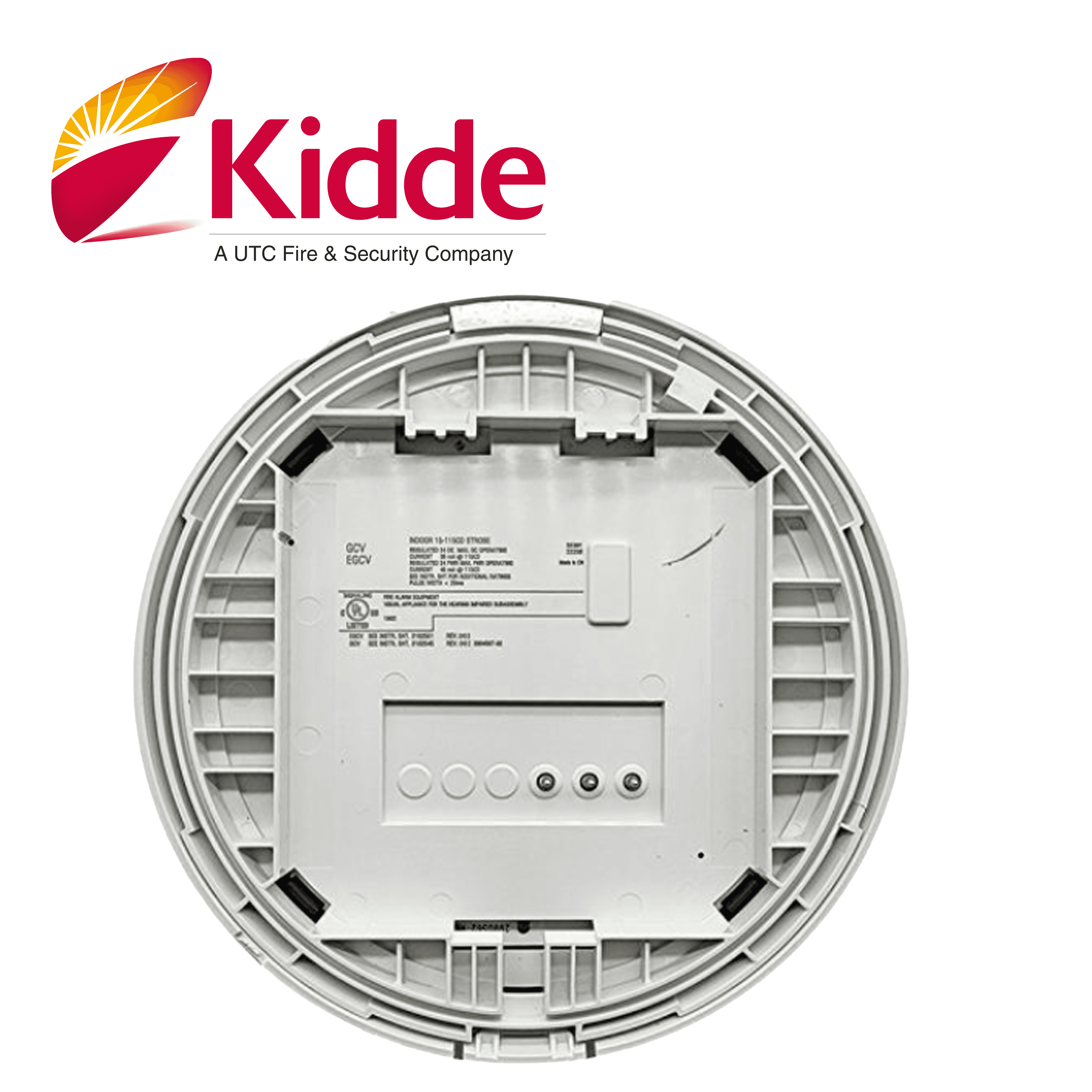 LUZ ESTROBOSCOPICA DE TECHO KIDDE / EGCVWF / 15-115 CD / BLANCA / CON SEÑALIZACION DE INCENDIO / INCLUYE PLACA DE CABLEADO LATERAL - Miniatura 3