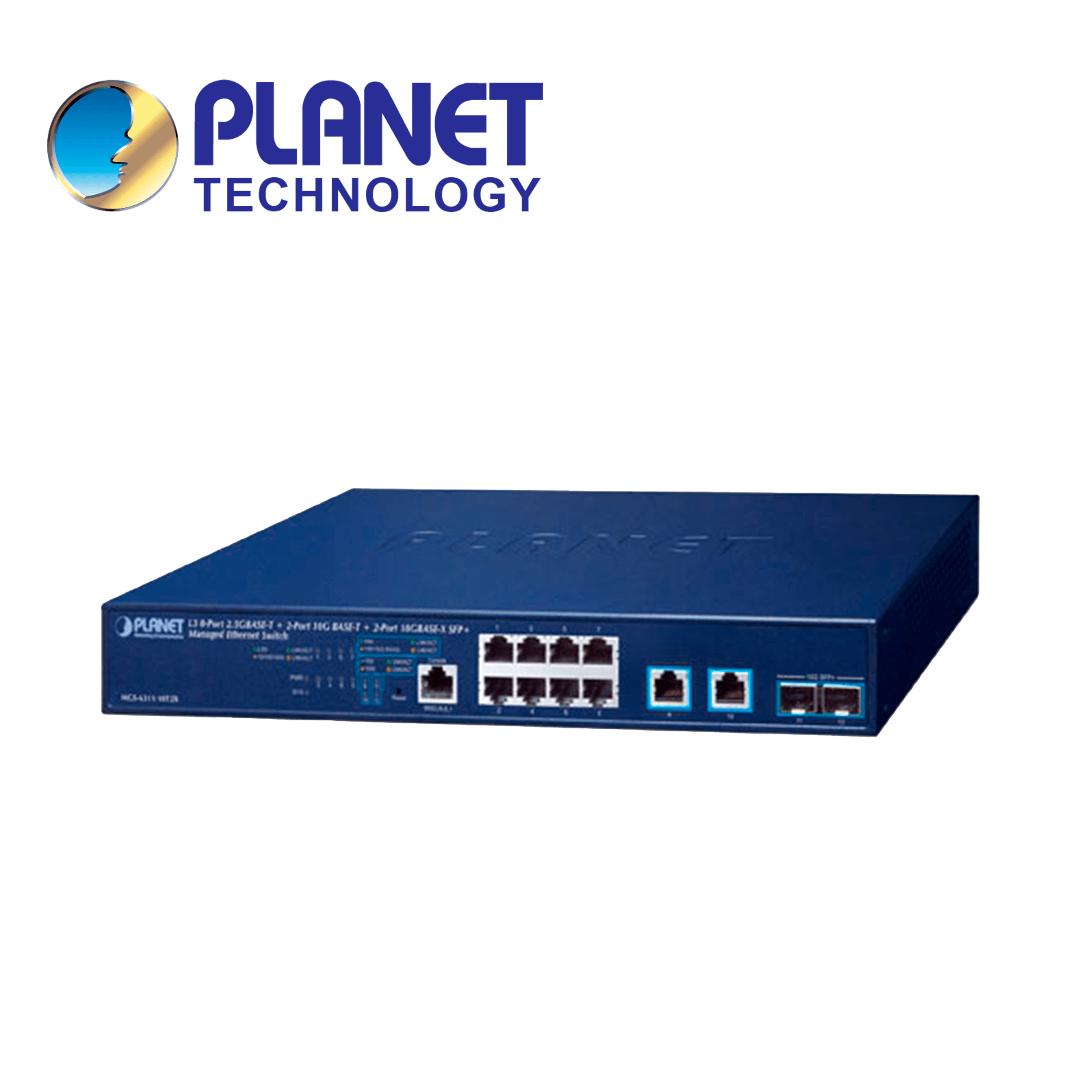 SWITCH ADMINISTRABLE L3 PLANET MGS-6311-10T2X / 8 PUERTOS RJ45 10M/100M/1,000M/2.5GBPS / 2 PUERTOS RJ45 100M/1/2.5/5/10GBPS / 2 PUERTOS SFP+ 1/10GBPS / 1 PUERTO CONSOLA / ROUTING DINAMICO / OSPFV2 / ANILLO ERPS / FUENTE DE ALIMENTACION 100-240VCA - Miniatura 2