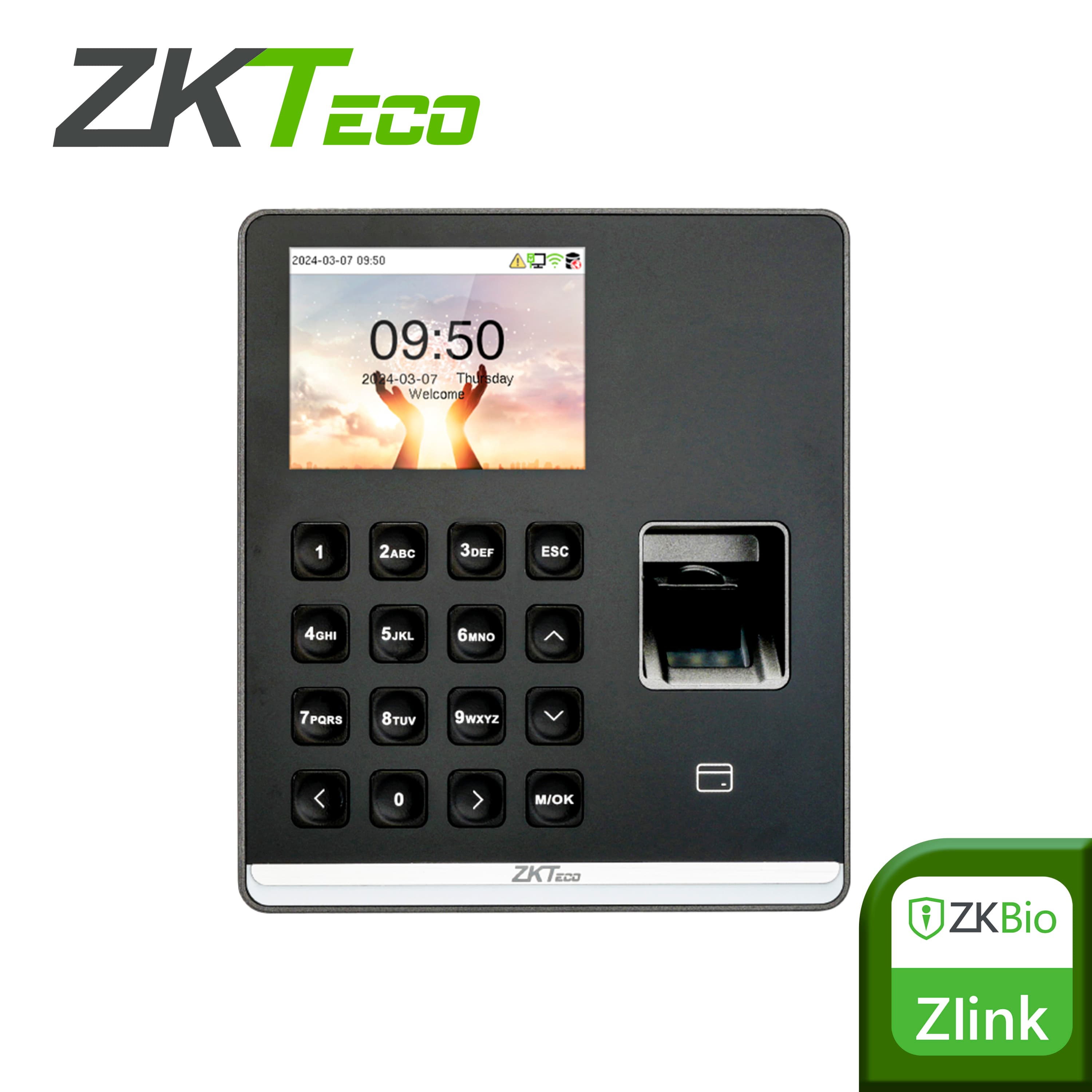 M1 CONTROL DE ASISTENCIA BIOMETRICA ZKTECO M1 / 500 HUELLAS / 500 TARJETAS DE 125 KHZ / 500 USUARIOS /TECLADO ALFANUMERICO / WIFI 2.4 GHZ / ADMS / PUERTO USB /  COMPATIBLE CON SOFTWARE BIO TIME CLOUD 2.0 / COMPATIBLE CON SOFTWARE ZLINK - Miniatura 3