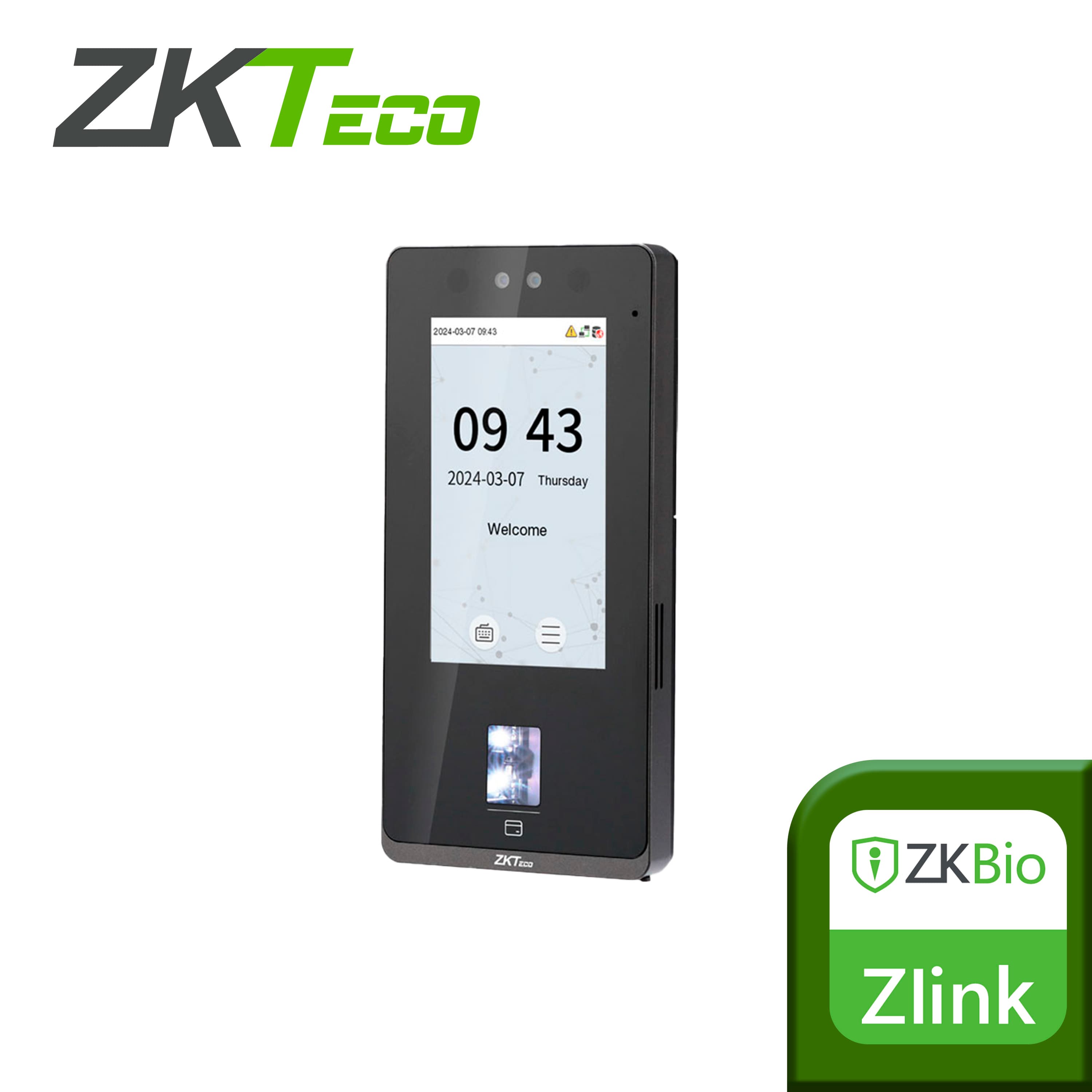CONTROL DE ACCESO Y ASISTENCIA ZKTECO SENSEFACE 4A   MULTIBIOMETRICO / 6,000 ROSTROS / 8,000 HUELLAS / 8,000 TARJETAS DE 125KHZ / WIFI 2.4GHZ / TCP/IP / PANTALLA TACTIL DE 4.3 PULGADAS / PROTECCION IP65 / SOFTWARE COMPATIBLE  ZLINK / ZKBIO CV SECURIT - Miniatura 3