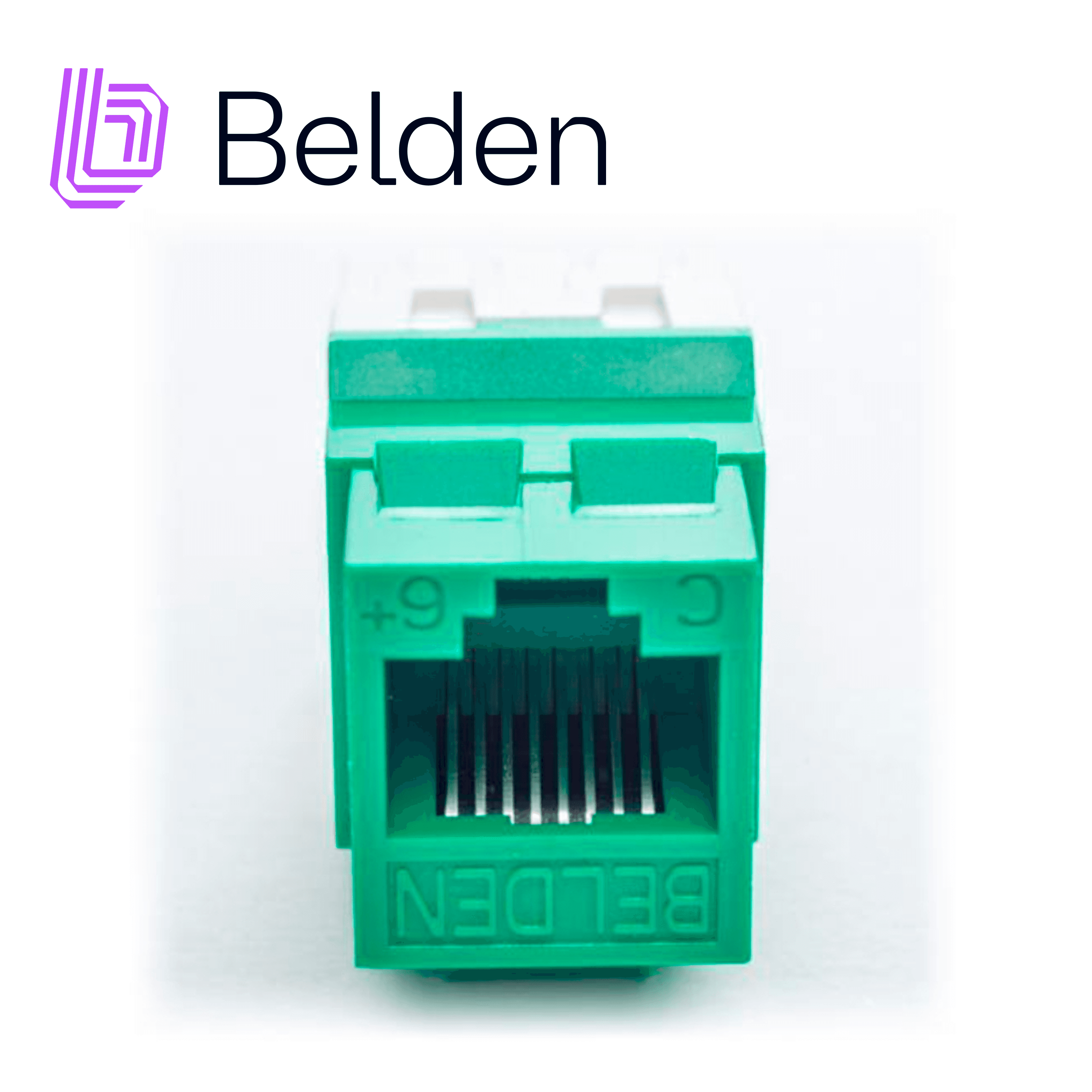 CONECTOR MODULAR JACK CAT6+ RJ45 BELDEN AX104192 / KEYCONNECT / INTERIOR / VERDE / PIEZA - Miniatura 2
