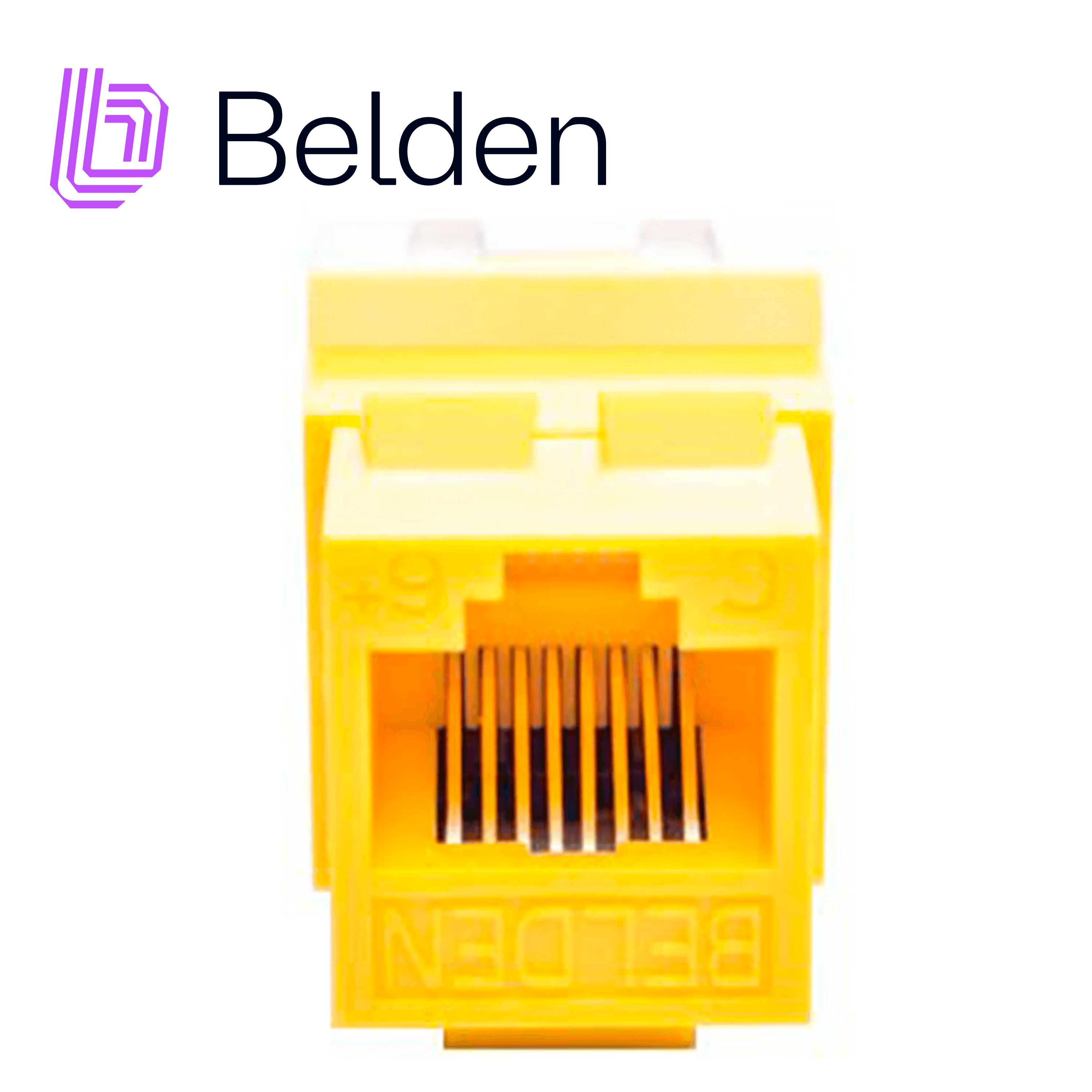 CONECTOR MODULAR JACK CAT6+ RJ45 BELDEN AX104191 / KEYCONNECT / INTERIOR / AMARILLO / PIEZA - Miniatura 2