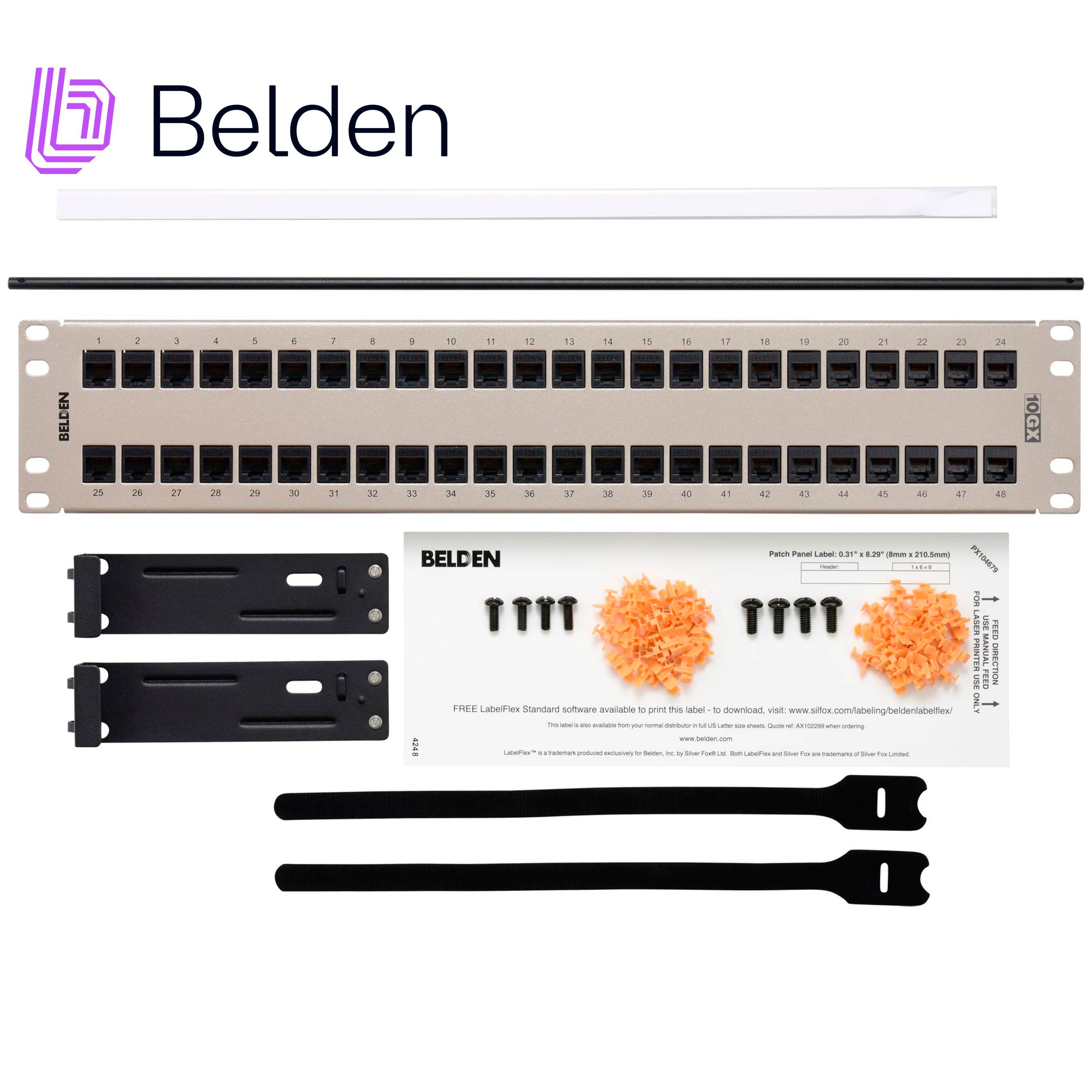 PATCH PANEL KEYCONNECT CAT6A BELDEN AX103256 / TITANIUM / 48 PUERTOS / 2UR / PRECARGADO / PIEZA - Miniatura 3