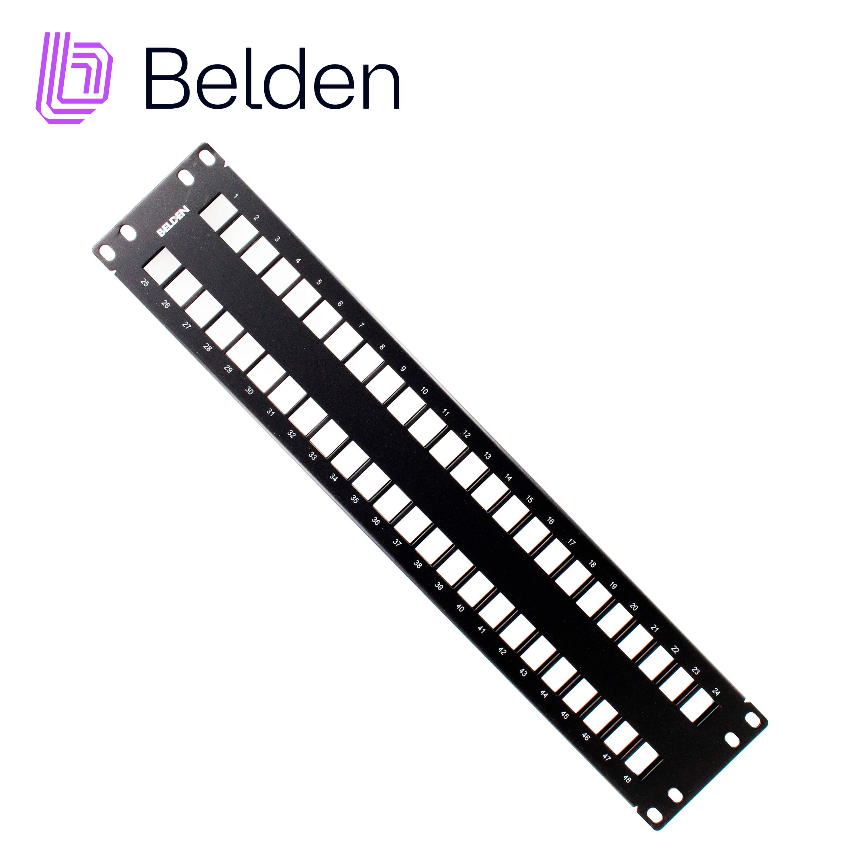 PATCH PANEL KEYCONNECT CAT6/CAT6A BELDEN AX103115 / NEGRO / 48 PUERTOS / 2UR / MODULAR/VACIO / PIEZA - Miniatura 3