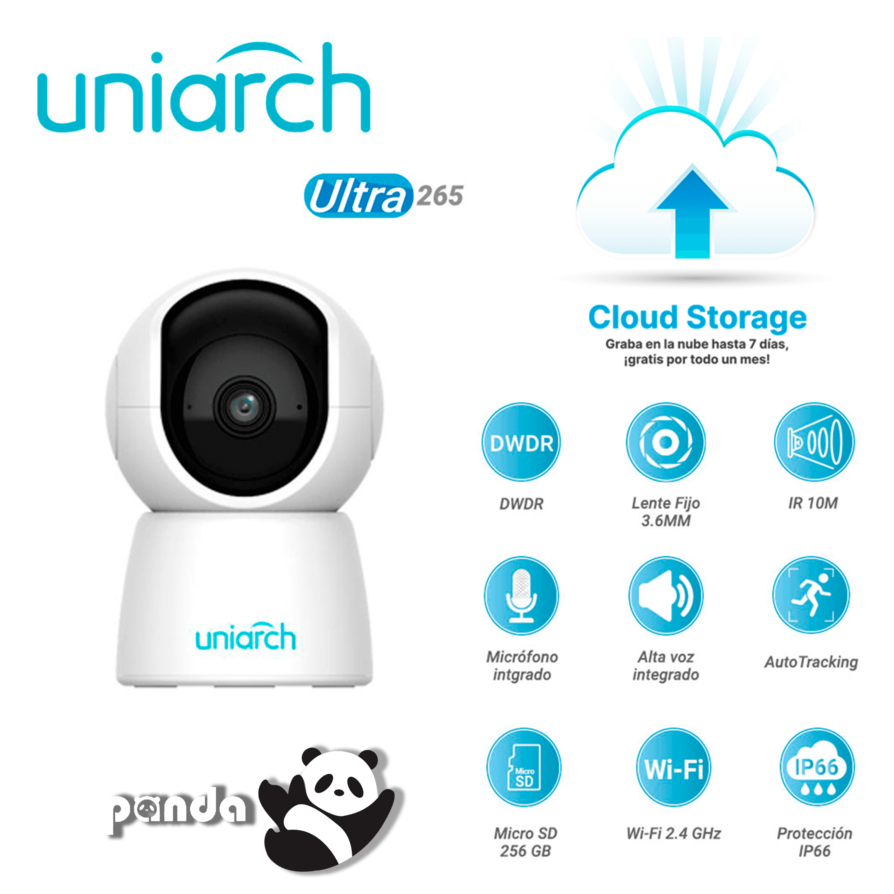 CAMARA IP MINI PT UNIARCH UHO-S2E / 2MP / ULTRA 265 / 5 VCC / DWDR / LENTE FIJO DE 3.6 MM / IR HASTA 10 M / MICROFONO Y ALTAVOZ INTEGRADO / HUMAN BODY DETECTION / AUTOTRACKING / RANURA PARA MICRO SD HASTA 256 GB / /WIFI 2.4 GHZ - Miniatura 6