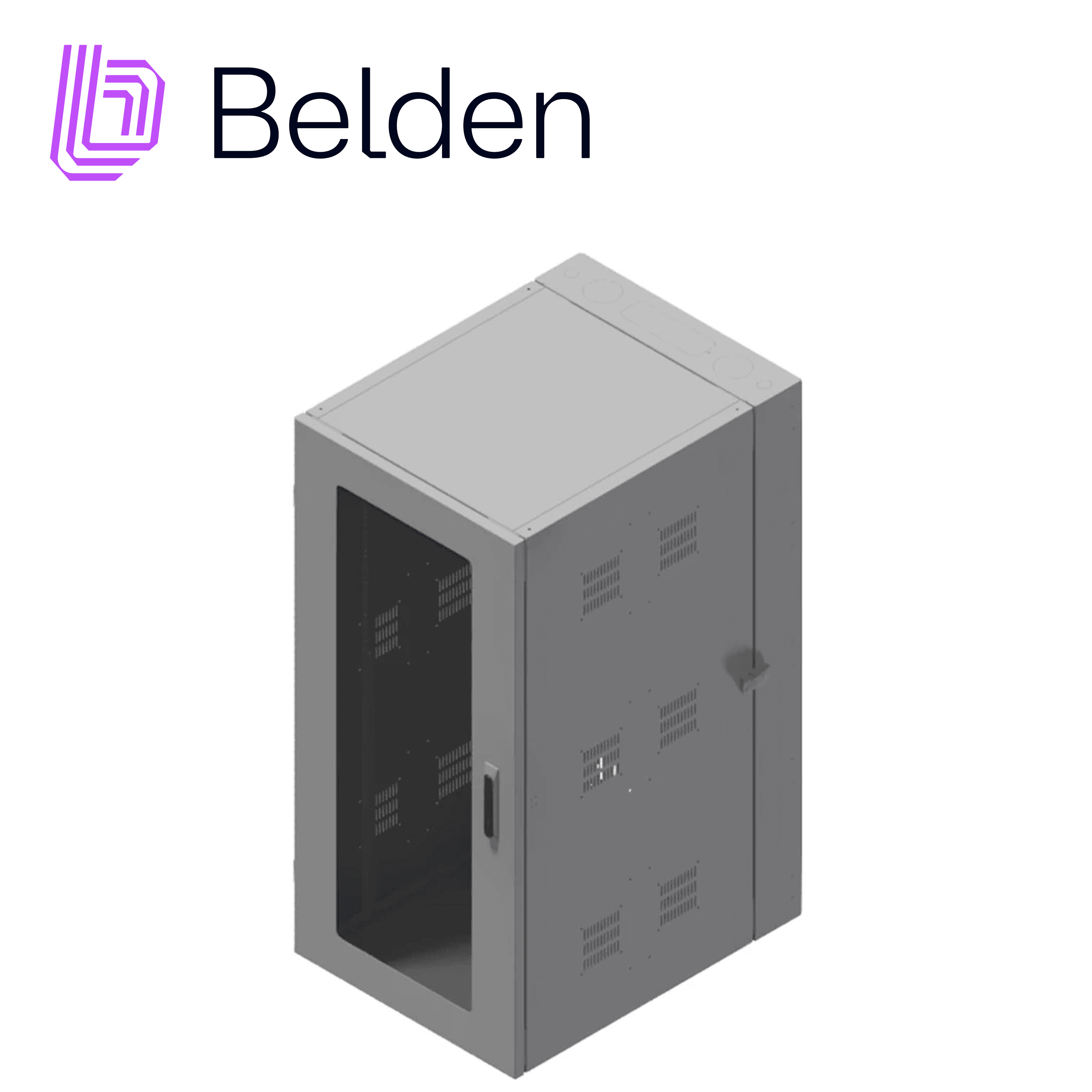 GABINETE DE MONTAJE EN PARED POLICARBONATO BELDEN MODELO XHW-4830-GD / 26UR / 30 PULGADAS DE PROFUNDIDAD / INCLUYE UN PAR DE RIELES ROSCADOS  #12-24  DE 19 PULGADAS Y 20 PIEZAS DE HERRAJE EN MONTAJE - Miniatura 2