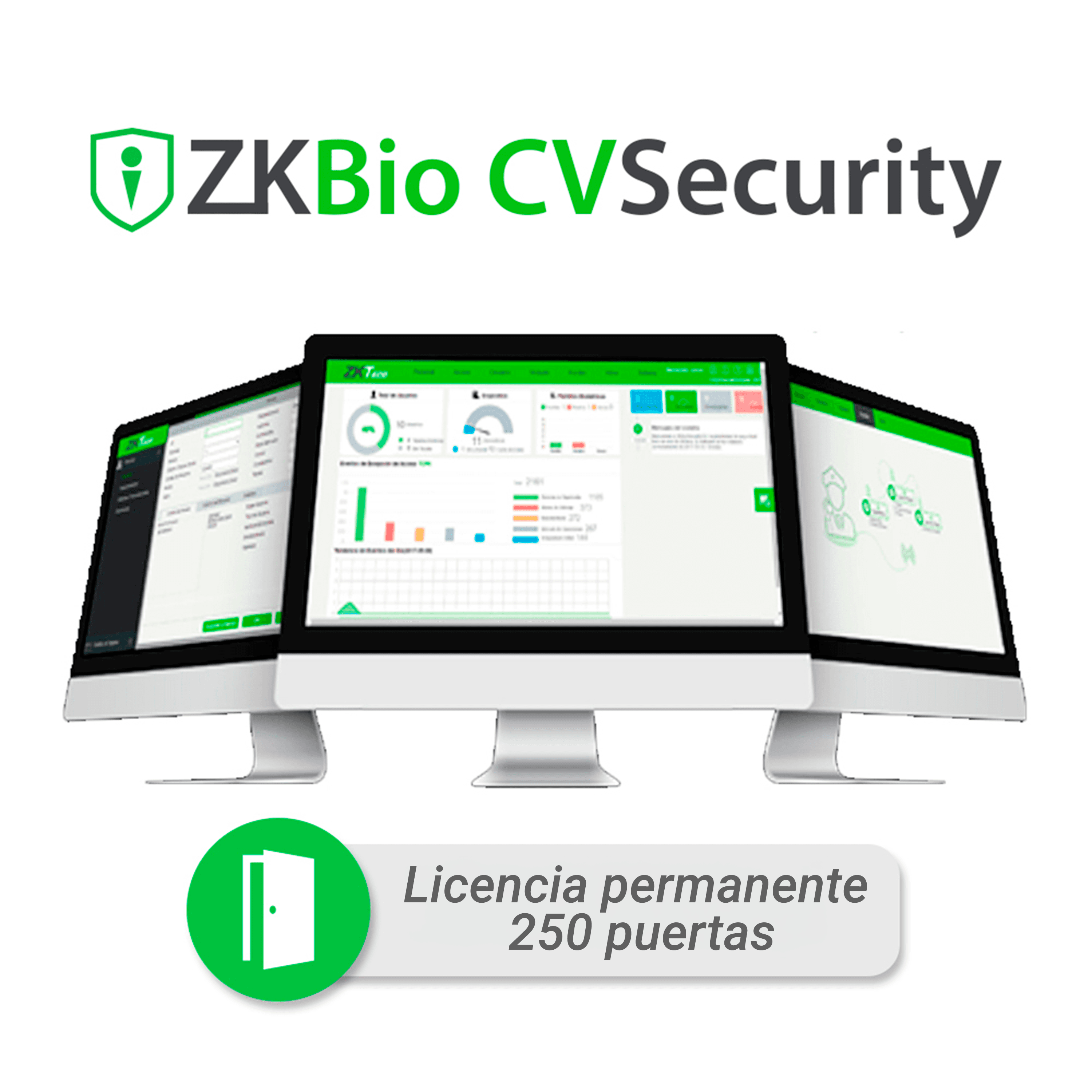 LICENCIA BIO CVSECURITY MODULO DE ACCESO ZKCV-AC-P250 PARA 250 PUERTAS PERMANENTE COMPATIBLE CON EQUIPOS INBIO PRO, SPEEDFACE
 - Miniatura 2