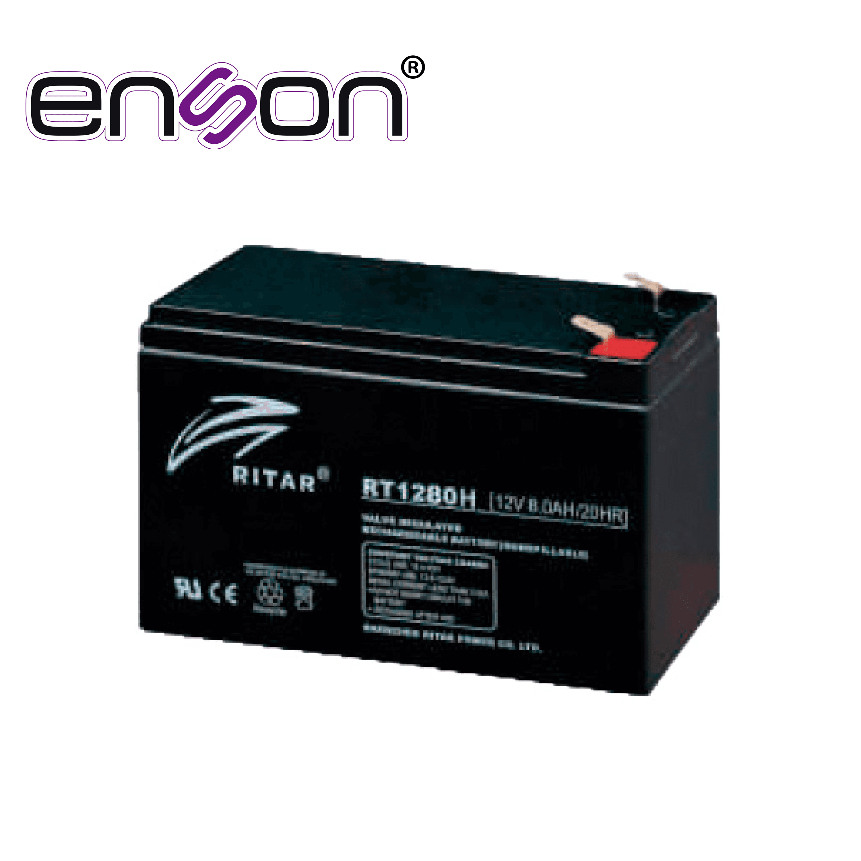 BATERIA DE REEMPLAZO ENSON ENS-BT912R / 12V 9AH / BASE PLOMO-ACIDO / COMPATIBLE CON UPS ENSON ENS-OL1000RT/ENS-OL2000RT - Miniatura 2