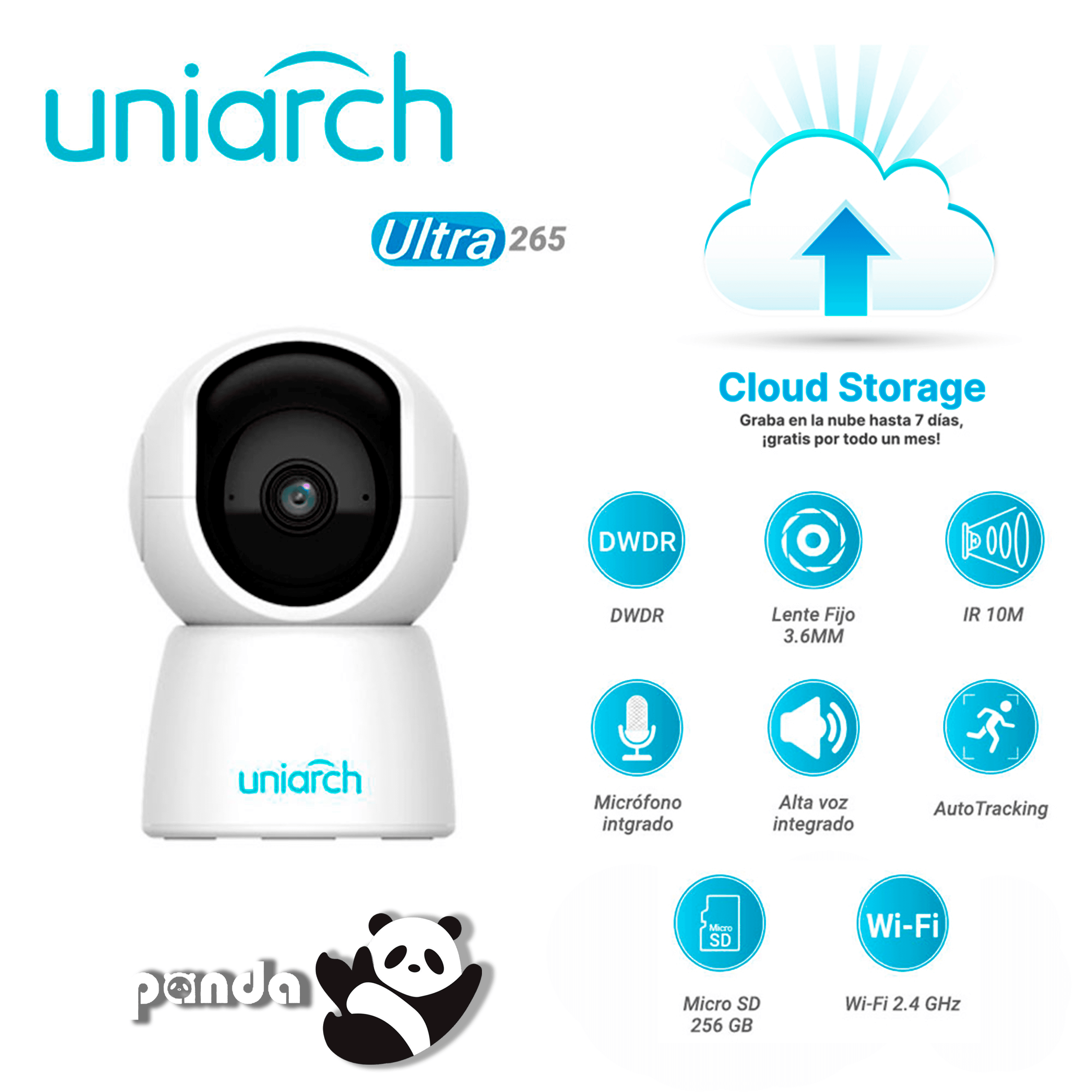 CAMARA IP MINI PT UNIARCH UHO-S2E / 2MP / ULTRA 265 / 5 VCC / DWDR / LENTE FIJO DE 3.6 MM / IR HASTA 10 M / MICROFONO Y ALTAVOZ INTEGRADO / HUMAN BODY DETECTION / AUTOTRACKING / RANURA PARA MICRO SD HASTA 256 GB / /WIFI 2.4 GHZ - Miniatura 7