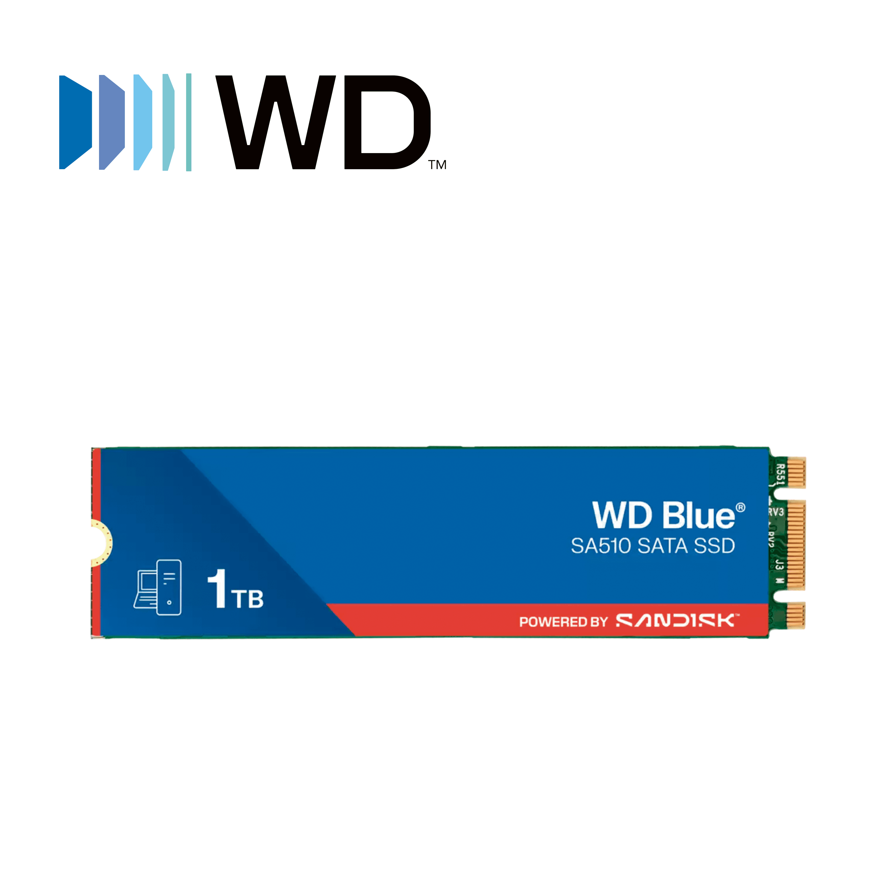 UNIDAD DE ESTADO SOLIDO SSD 1TB WESTERN DIGITAL WDS100T3B0B SERIE BLUE SATA III M.2 SA510 COMPATIBLE CON DVR MOVIL MERIVA STREAMAX M1N 2.0 - Miniatura 4