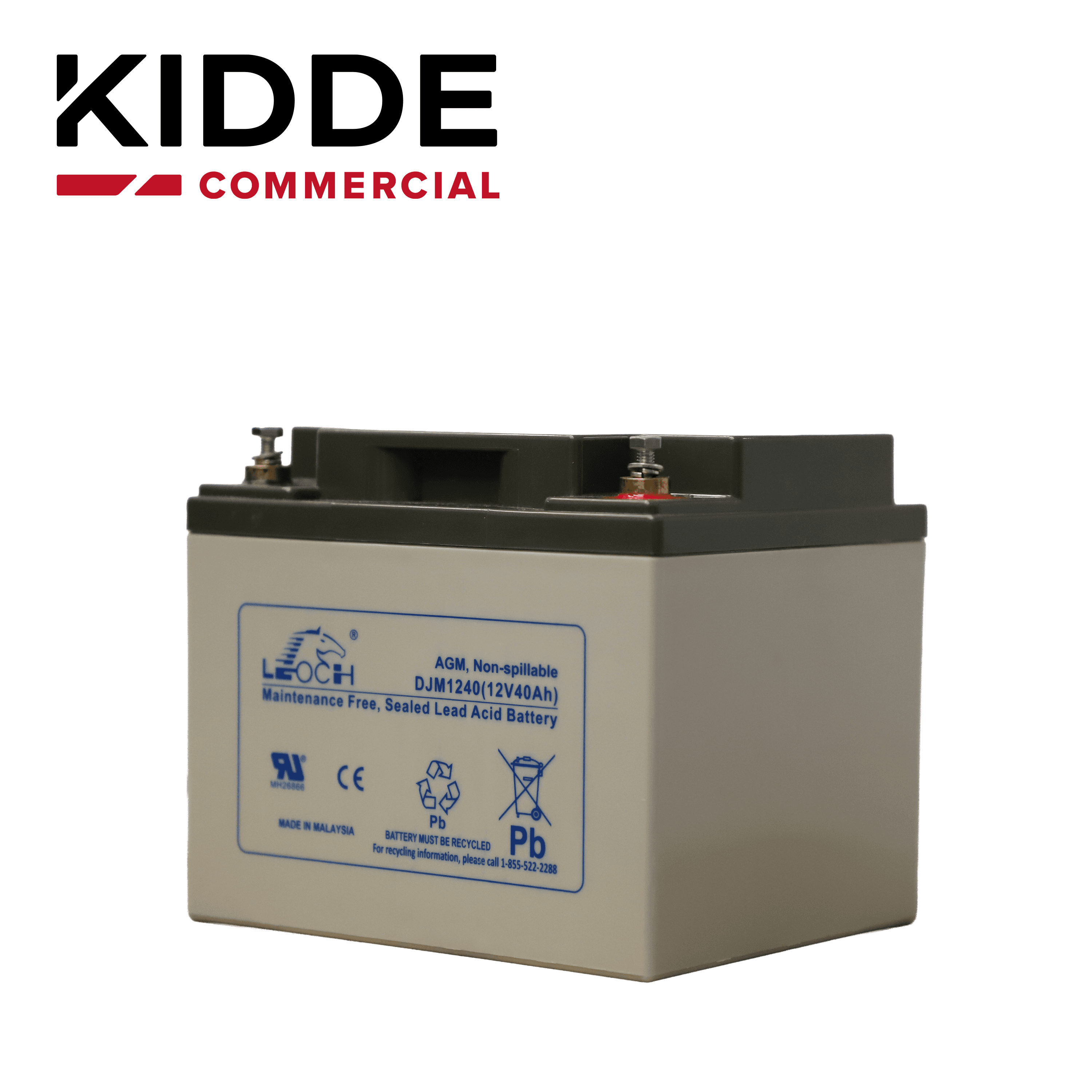 BATERIA DE RESPALDO 12V40A DE ALTA DENSIDAD ENERGETICA Y BAJO MANTENIMIENTO 12V 40AH IDEAL PARA LOS PANELES VS Y VM Y FUENTES AUXILIARES KIDDE - Miniatura 4