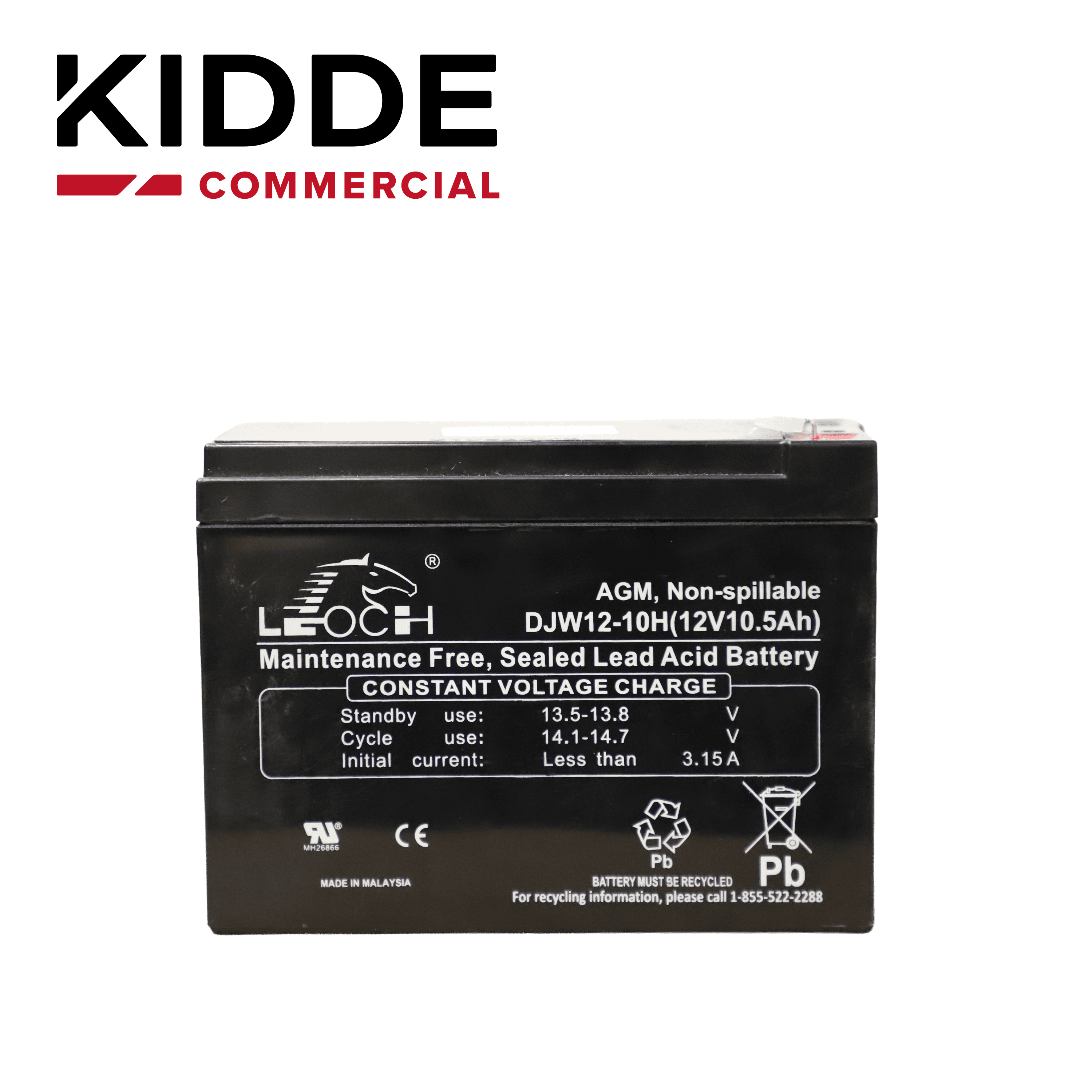 BATERIA DE RESPALDO 12V10A DE ALTA DENSIDAD ENERGETICA Y BAJO MANTENIMIENTO 12V 11AH VIGILANT IDEAL PARA LOS PANELES VS1 VS4 Y LA FUENTE BPS6A - Miniatura 4
