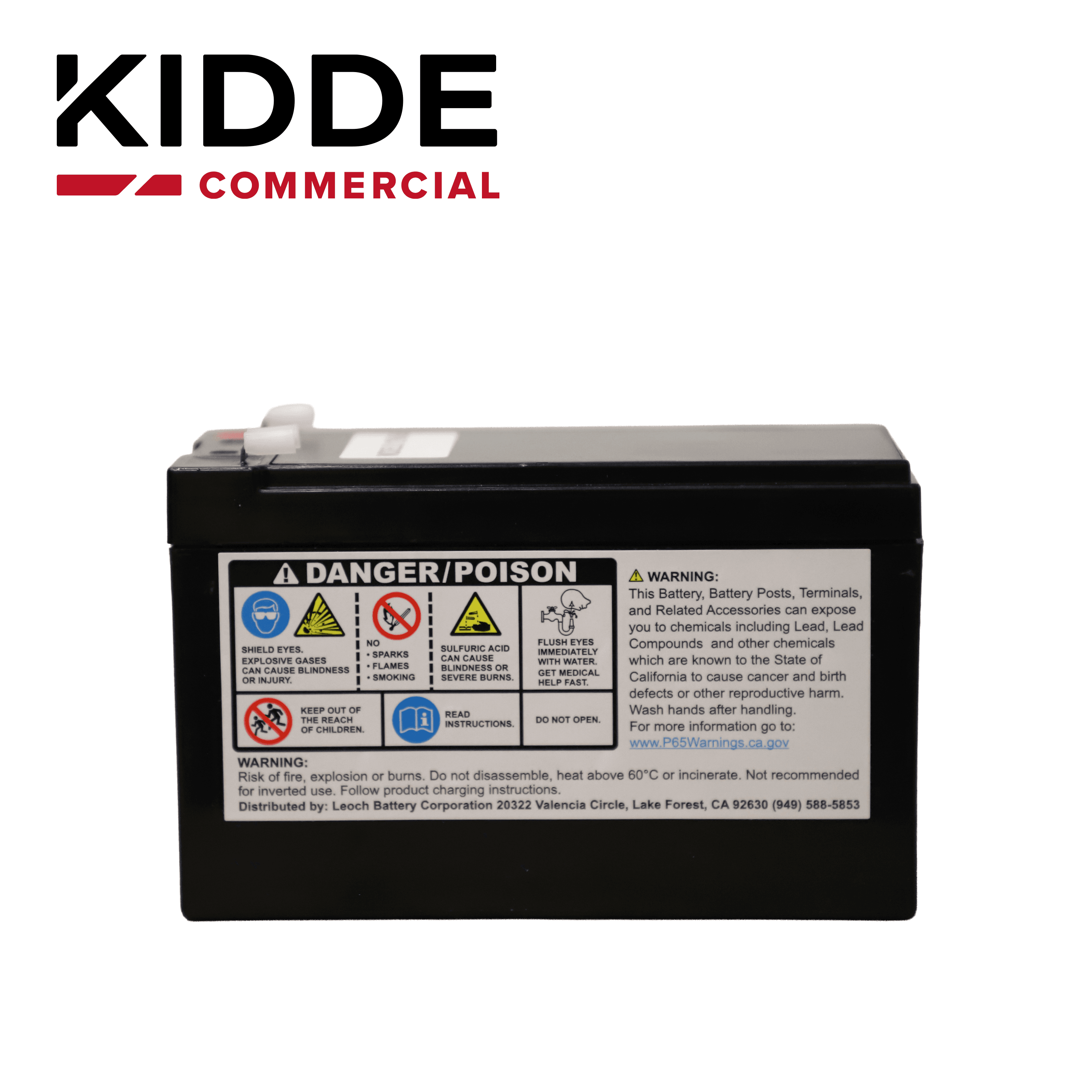 BATERIA DE RESPALDO 12V6A5  DE ALTA DENSIDAD ENERGETICA Y BAJO MANTENIMIENTO 12V 7.2 AH  IDEAL PARA LOS PANELES VS Y VM Y FUENTES AUXILIARES KIDDE - Miniatura 5