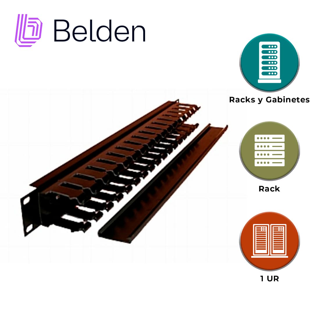 ORGANIZADOR HORIZONTAL BELDEN 9512-1901 / NEGRO / 1UR / CON TAPA / PIEZA - Miniatura 3