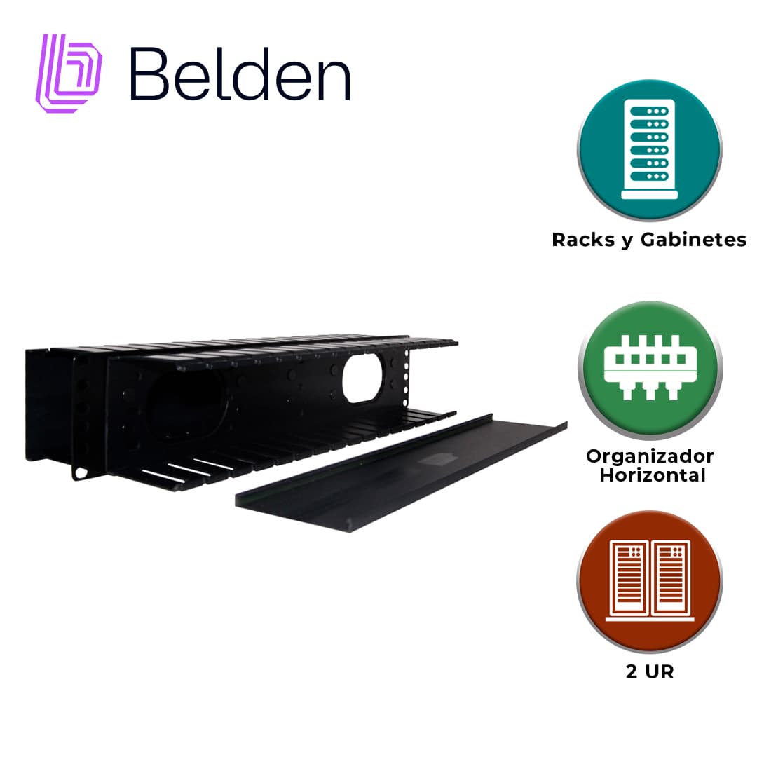 ORGANIZADOR HORIZONTAL BELDEN 9512-1902-FR / 2UR / NEGRO / ADMINISTRACION FRONTAL Y POSTERIOR / CON TAPA - Miniatura 5