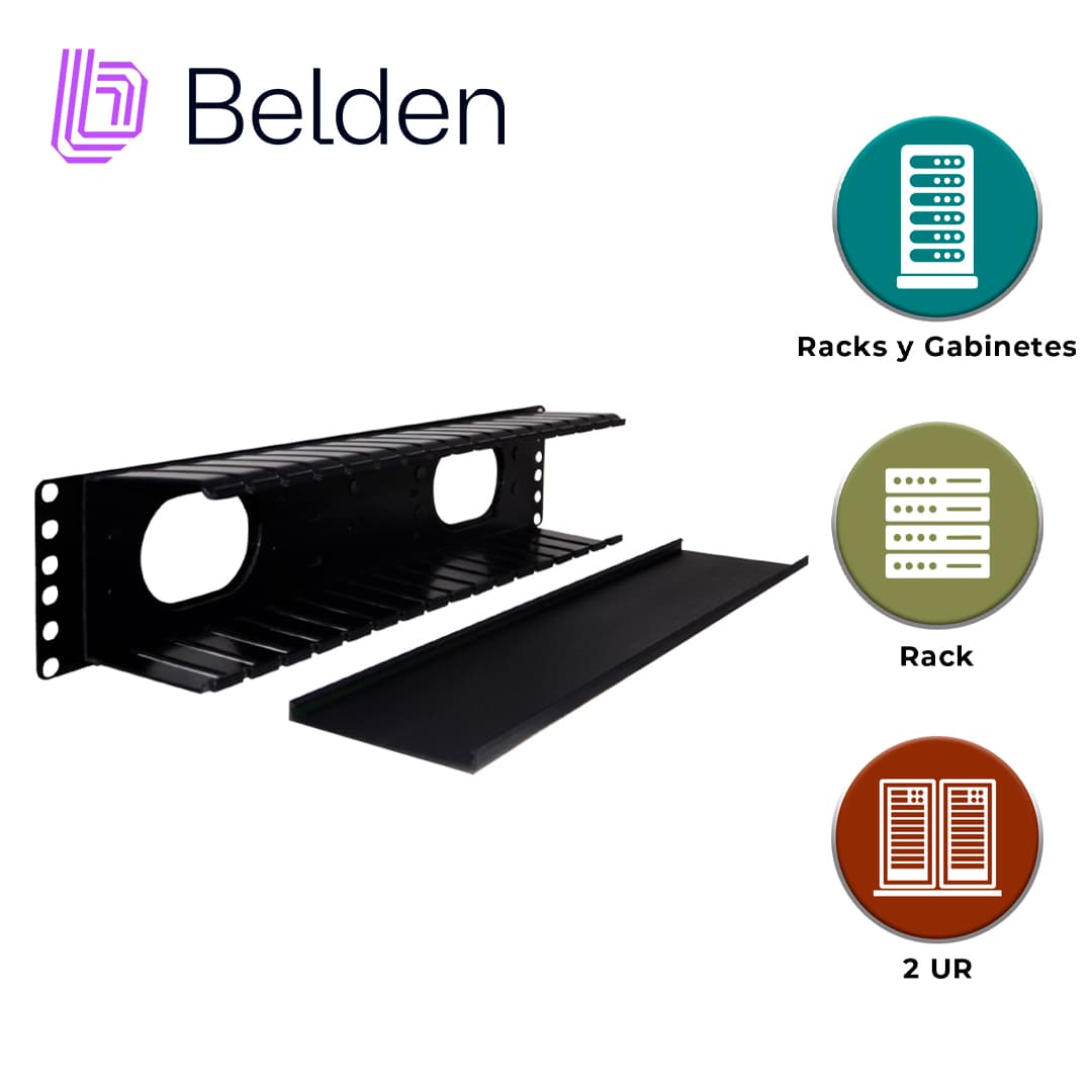 ORGANIZADOR HORIZONTAL BELDEN 9512-1902N / NEGRO / 2UR / CON TAPA - Miniatura 5