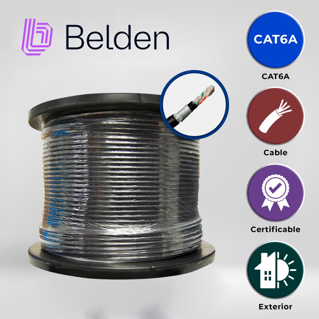 CABLE OSP UTP CAT6A BELDEN OSP6AU 0101000 / EXTERIOR / NEGRO / 500MHZ / 4 PARES / 23 AWG / FORRO POLIETILENO / BOBINA / 1,000 PIES 305 METROS - Miniatura 4