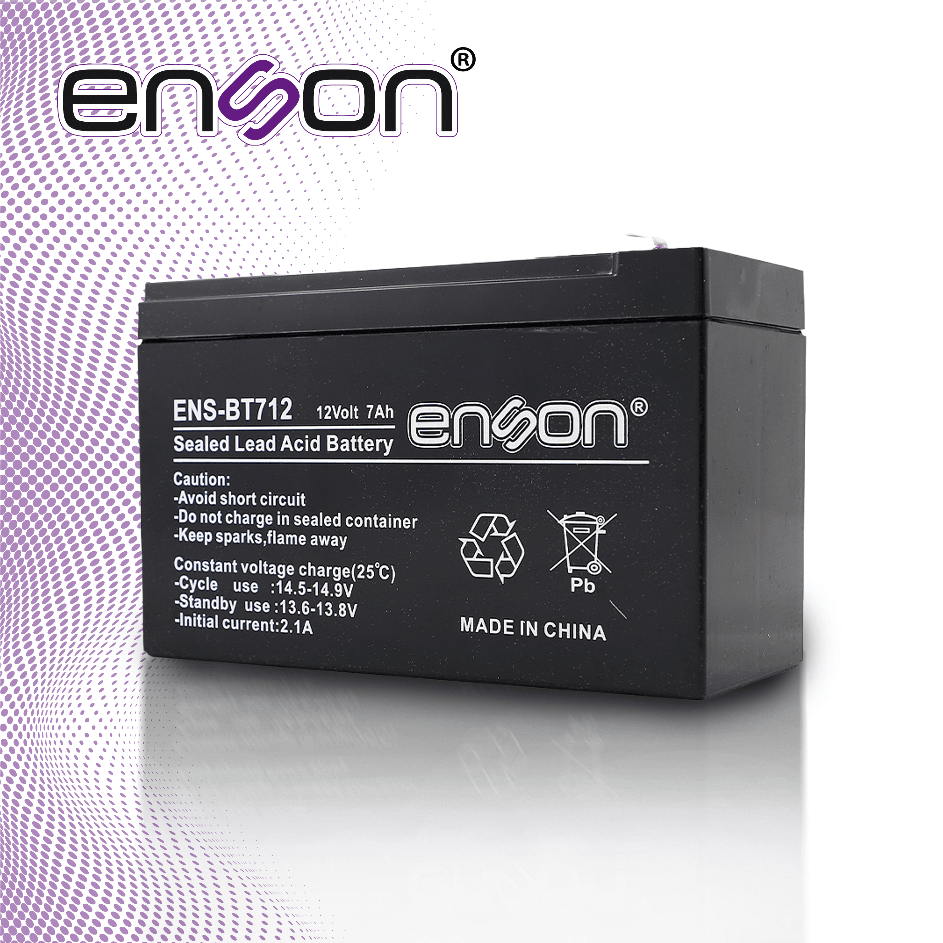 BATERIA DE RESPALDO ENSON ENS-BT712 12VDC 7A BASE PLOMO-ACIDO PARA FUENTES DE PODER Y SISTEMAS DE RESPALDO - Miniatura 6