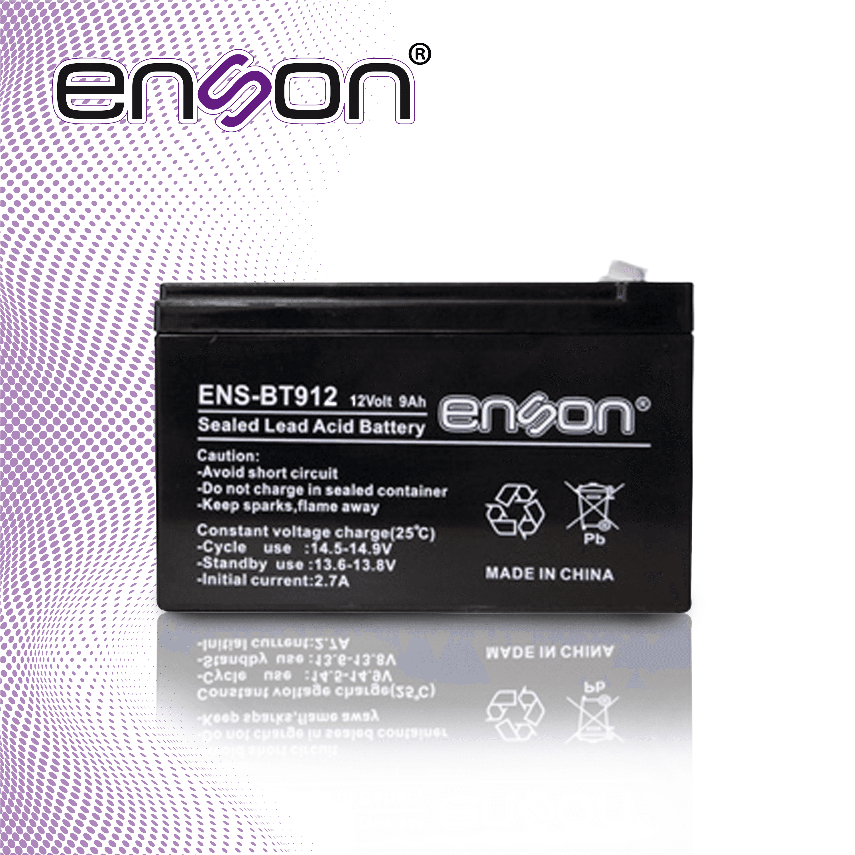 BATERIA DE RESPALDO ENSON ENS-BT912 12VDC 9A BASE PLOMO-ACIDO PARA FUENTES DE PODER Y SISTEMAS DE RESPALDO - Miniatura 4