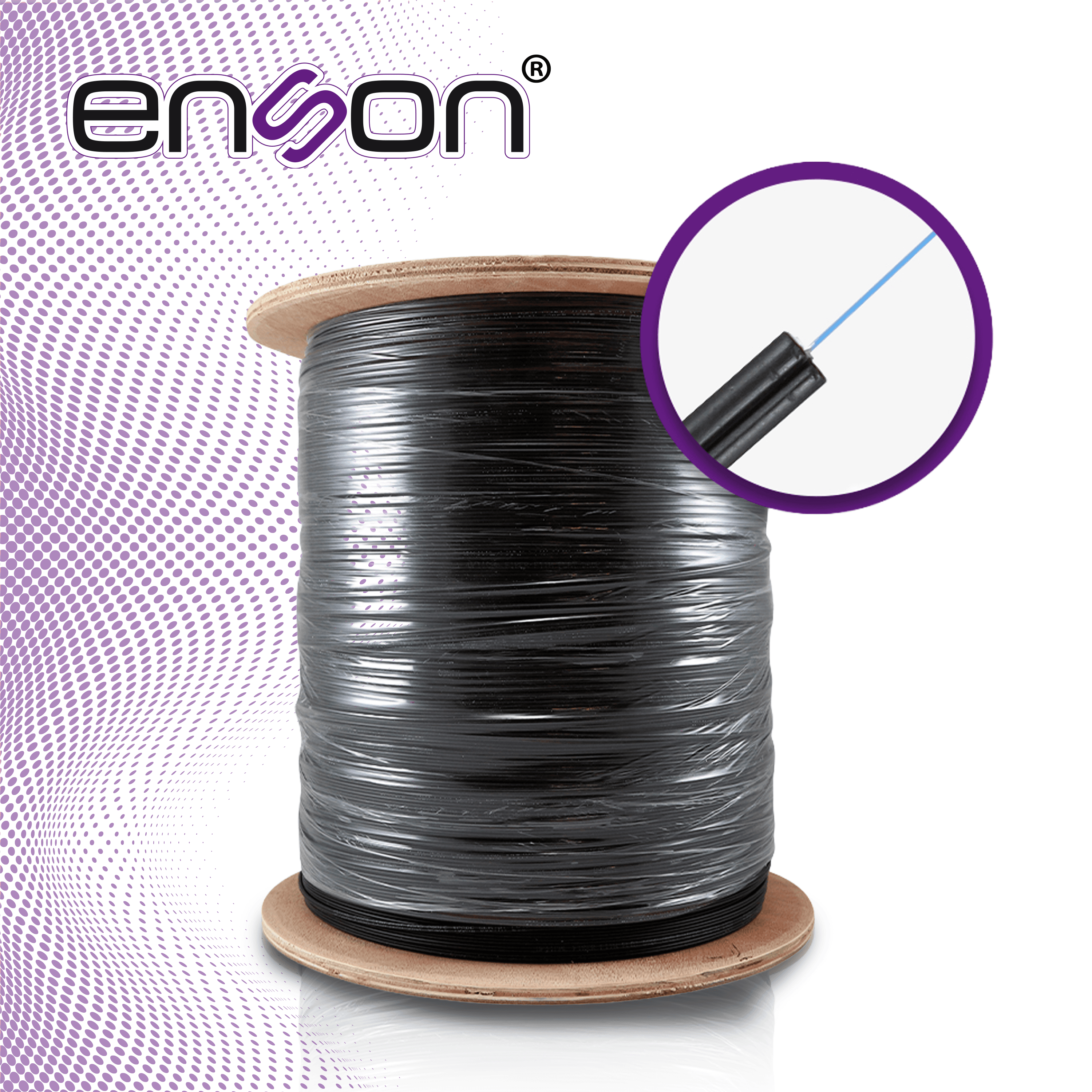 CARRETE DE FIBRA OPTICA ENSON ENS-DF1COS2, DROP MONOMODO OS2 DE 1 HILO (9/125 MICRAS), INTERIOR/EXTERIOR, DIELECTRICA, FORRO NEGRO, 1000 METROS (1 KM) - Miniatura 5